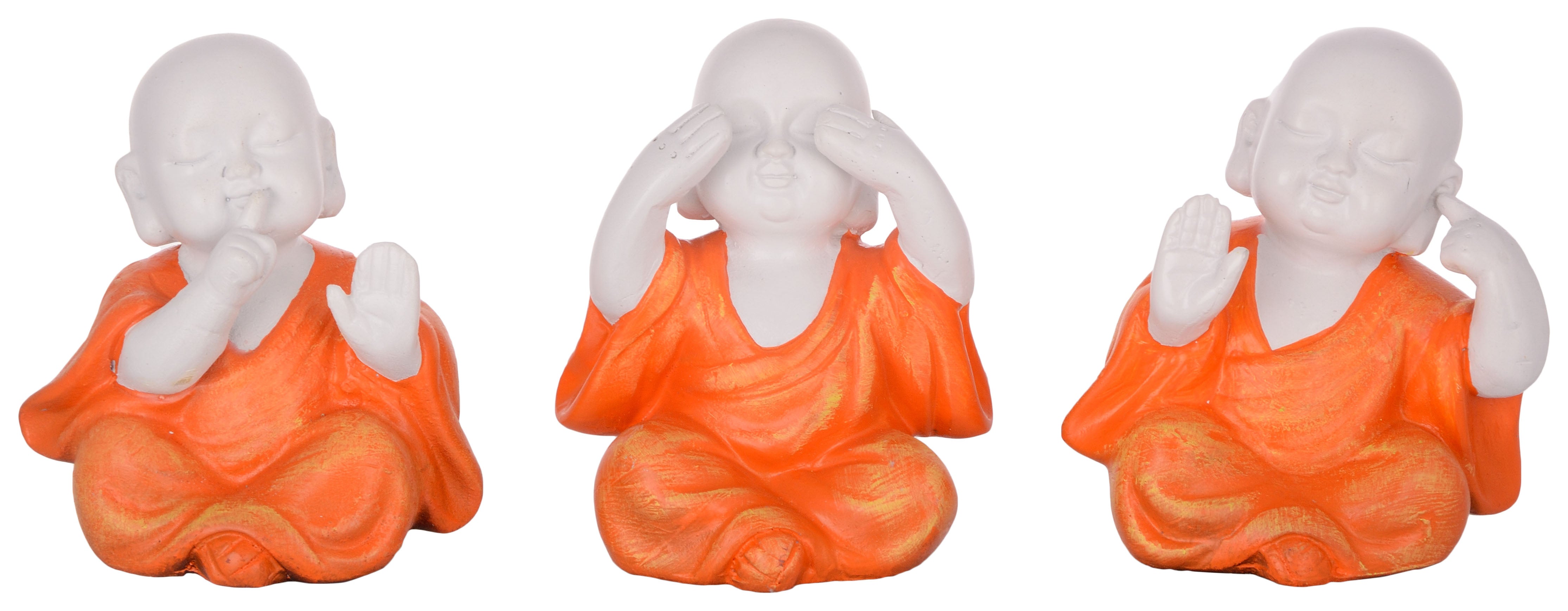 Decorative Monk showpiece (Set of 3 Monk:Orange)