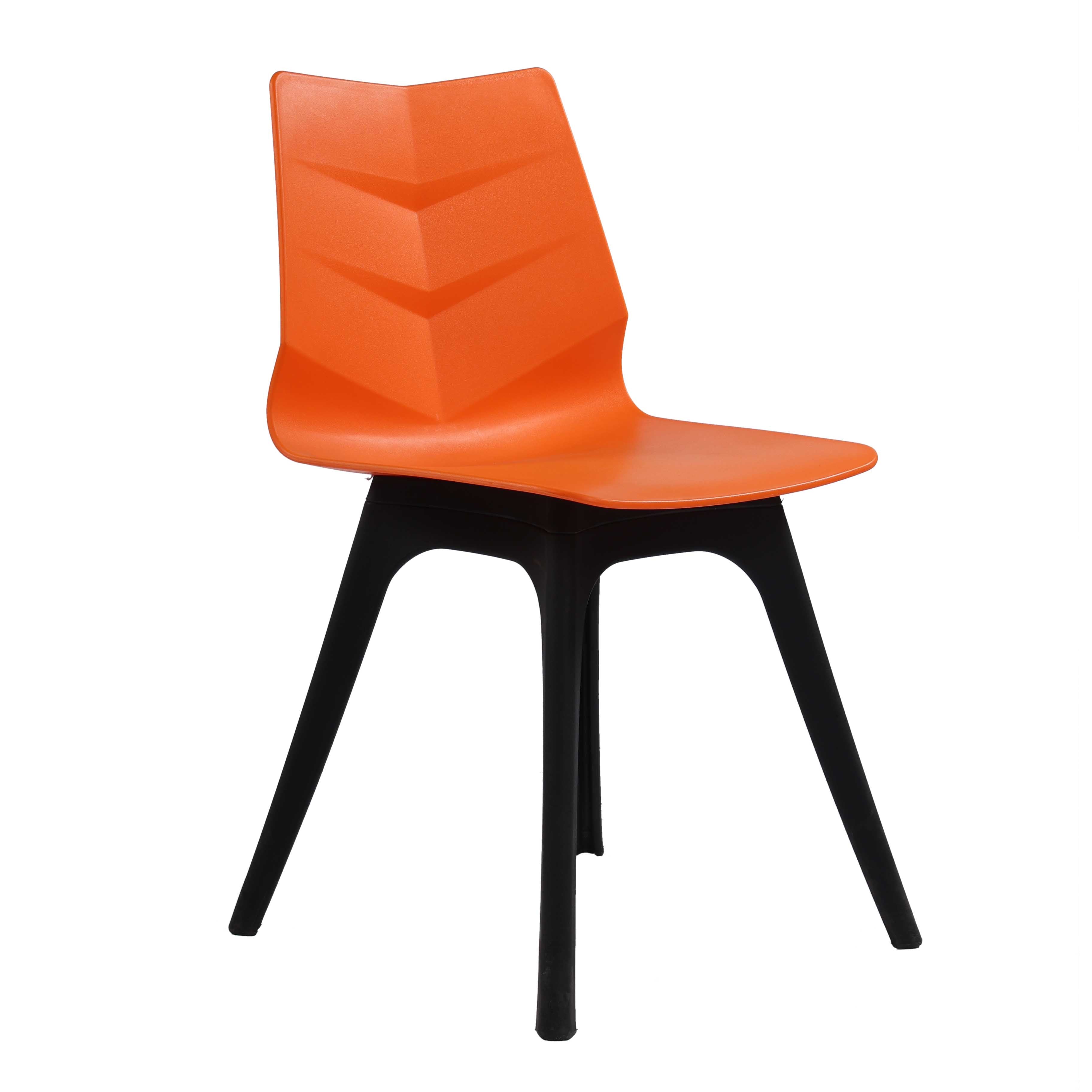 Leon Cafeteria Outdoor Plastic Chair - Orange Chair urbancart