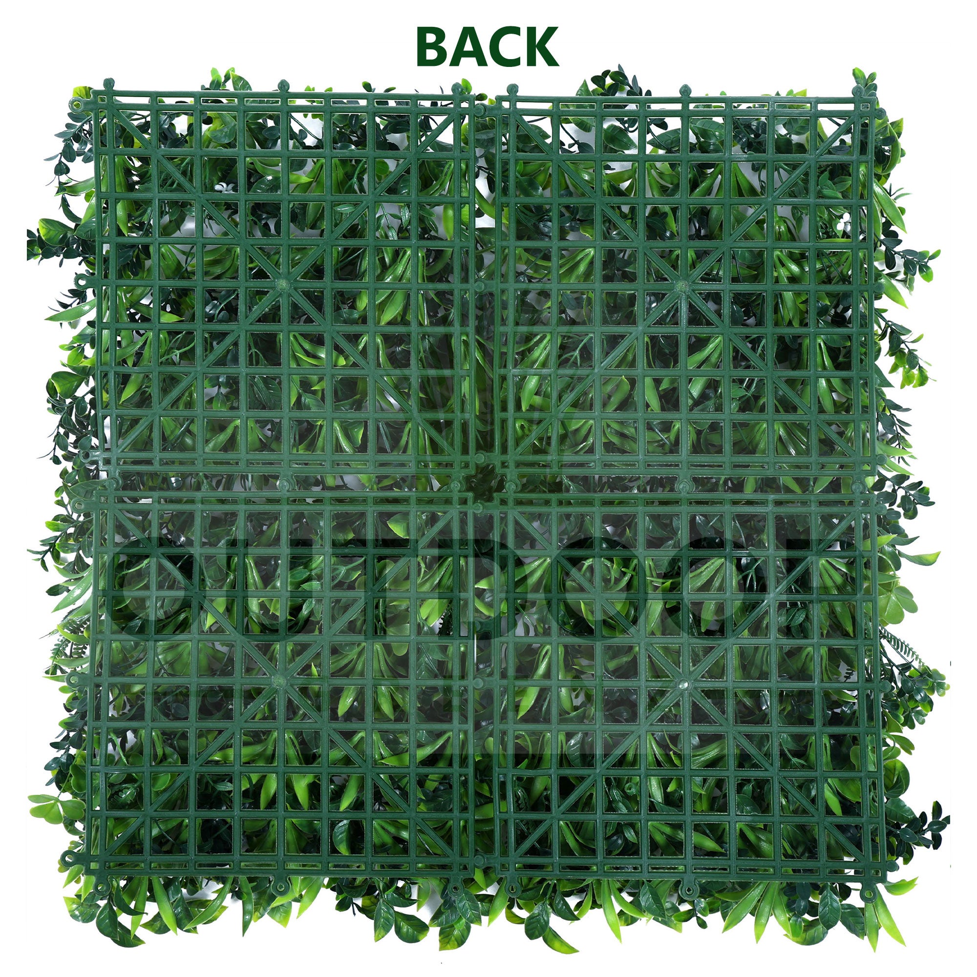 White Flowers with Lush Green Leaves Vertical Garden Wall Tile (Size: 50cm x 50cm, Pack of 1)