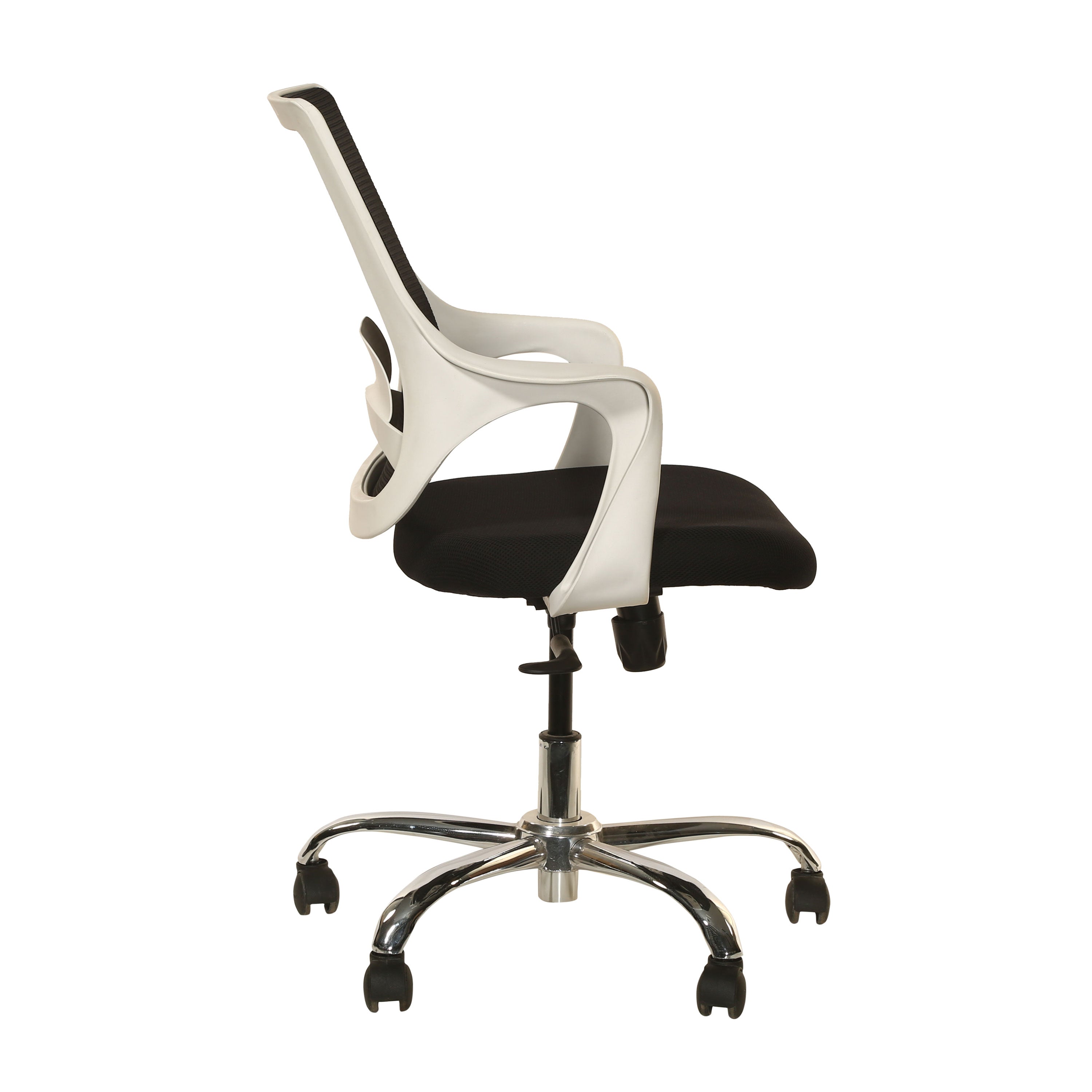 Kyoto Mid Back Office Work Station Chair with Chrome Base - Black