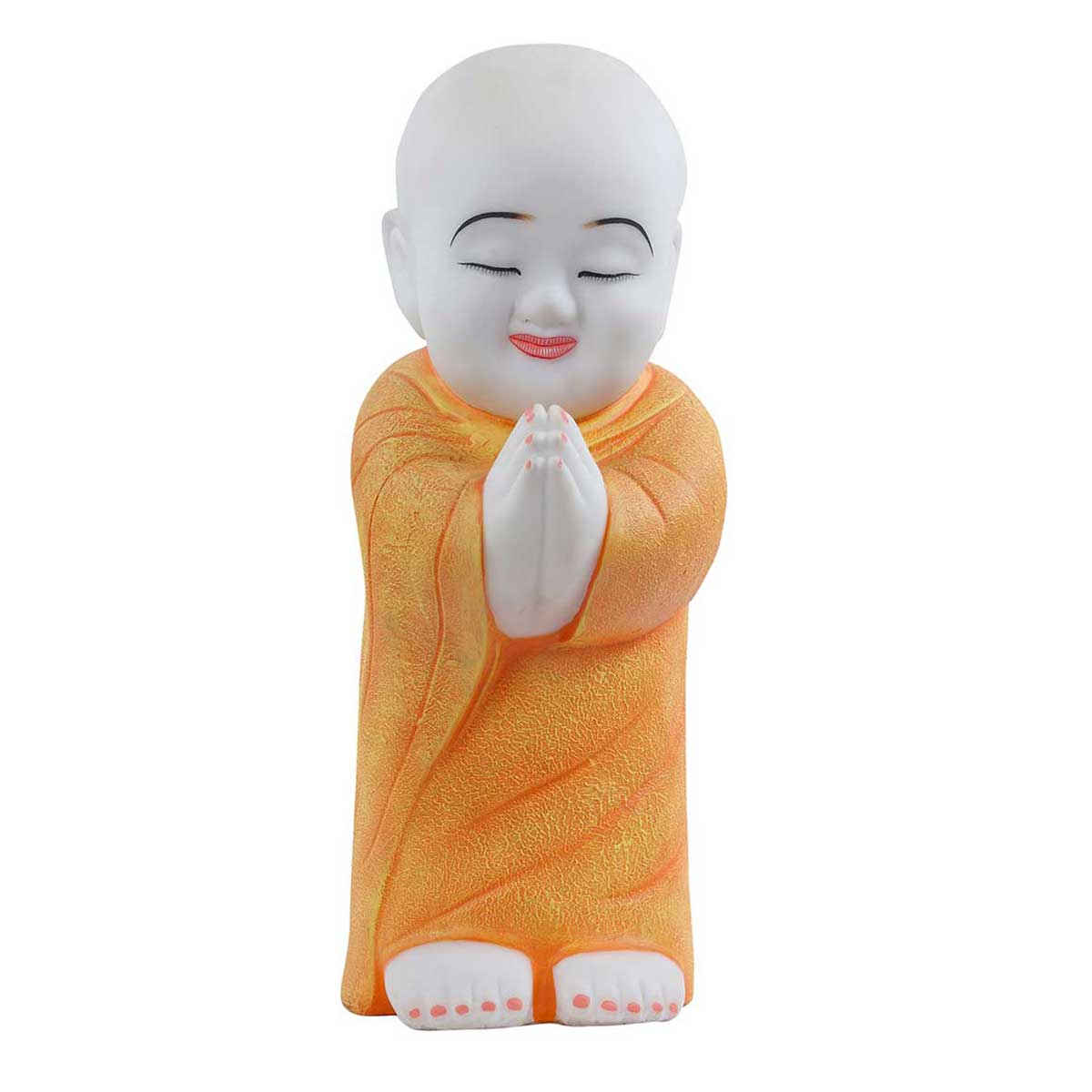 Lord Namaste Monk Made of Marble Dust - 7.5 x 9.5 x 22 Inch, 4 Kg