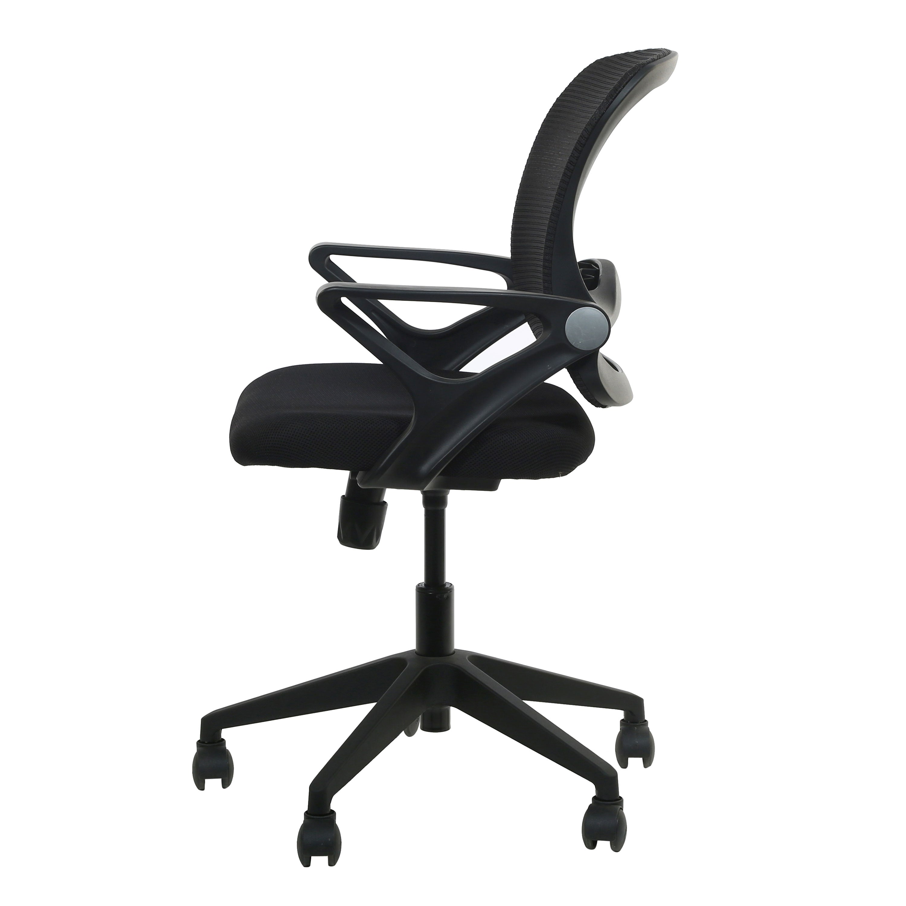 Bruno Mid Back Ergonomic Office Chair With Armrest- Black