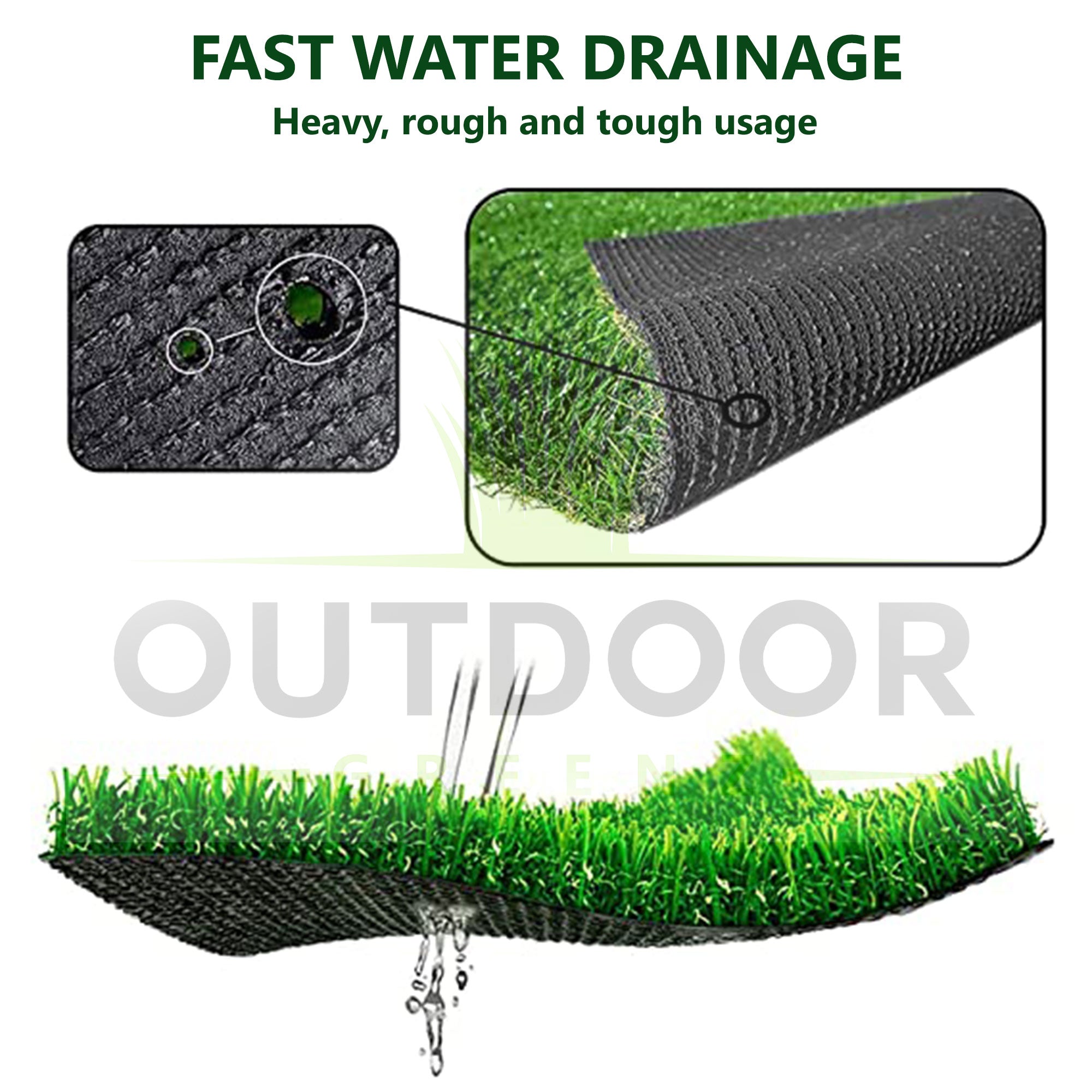 45 mm Realistic high density artificial synthetic grass.