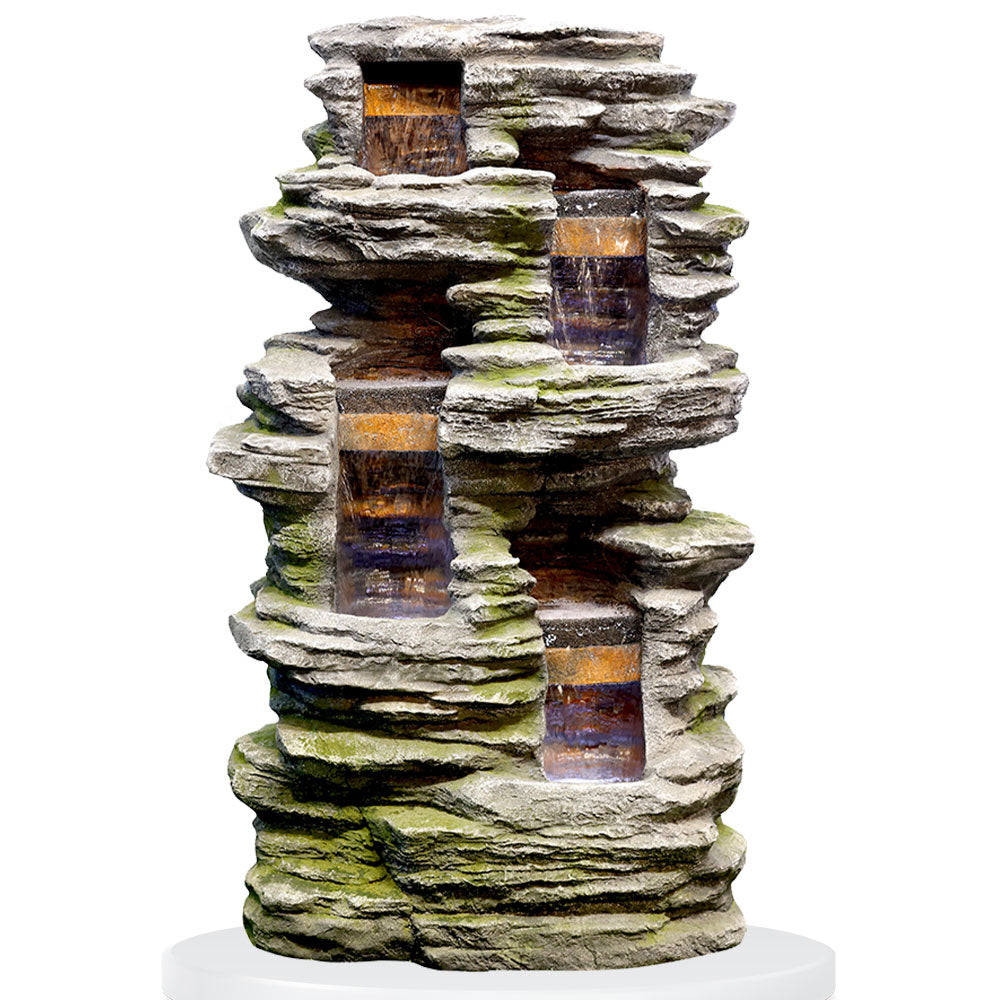 Four Layer Stony Waterfall Fountain
