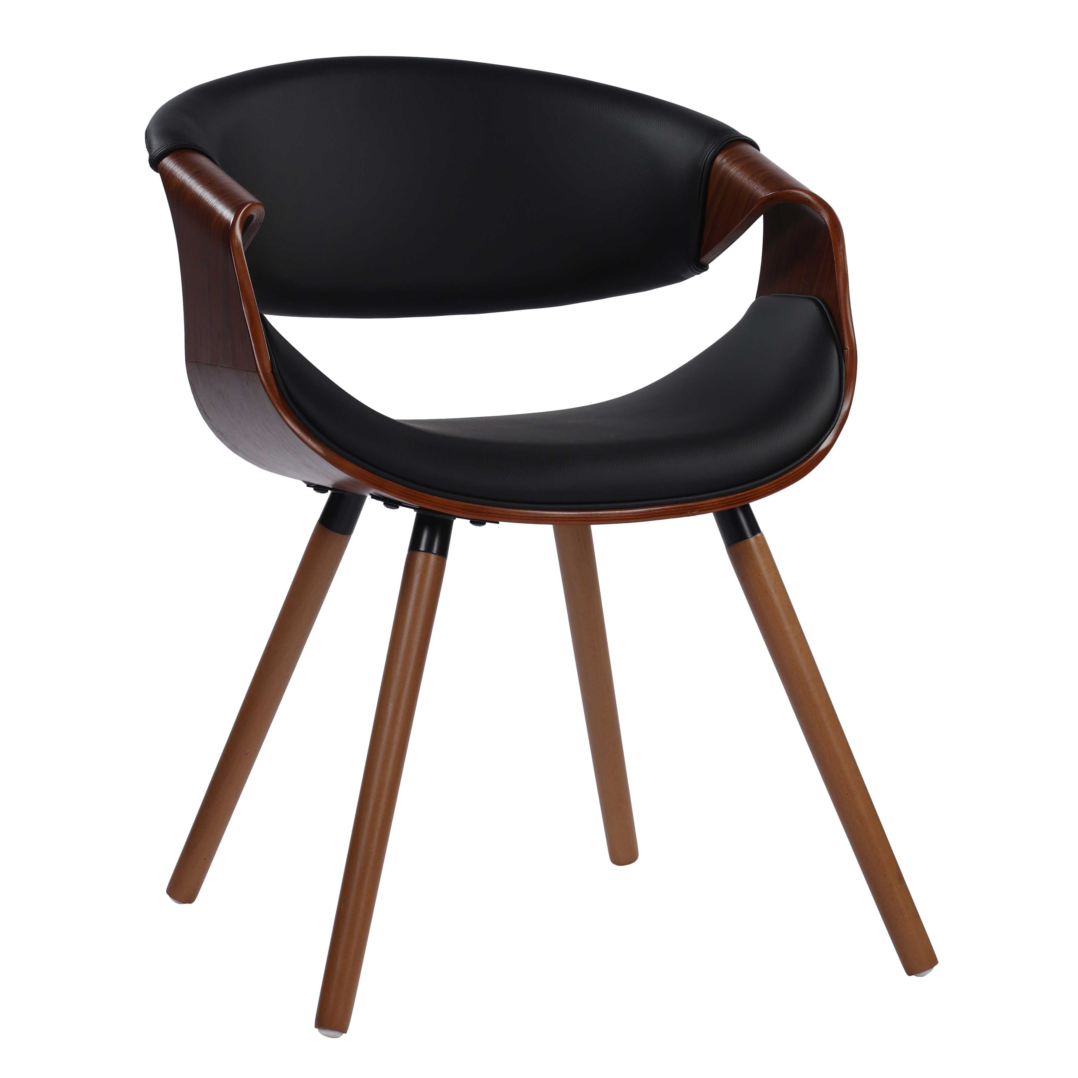 Ariana Living Butterfly Dining Chair in Leather Fabric and Walnut Wood Finish