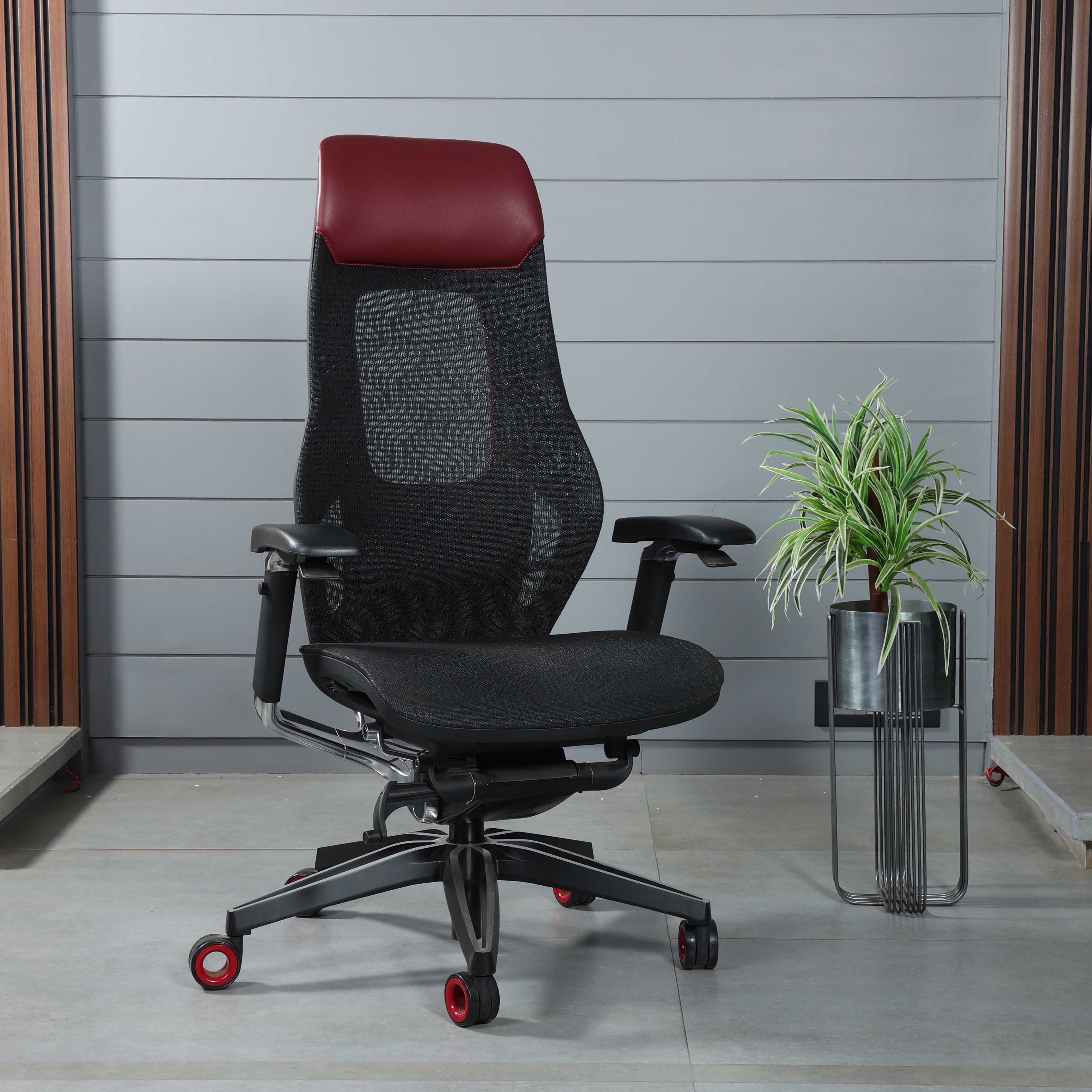 Ronald Top Line Premium Executive Ergonomic Office Chair - Red & Black Chair urbancart