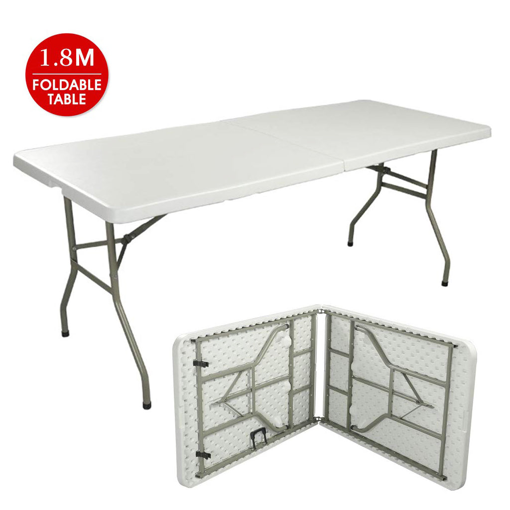 1.8 Metre Portable Folding ABS Outdoor Picnic Garden Table - White OUTDOOR urbancart.in