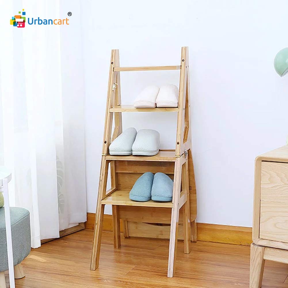 Bamboo Convertible Multipurpose Ladder and Folding Leisure Chair Chair urbancart.in
