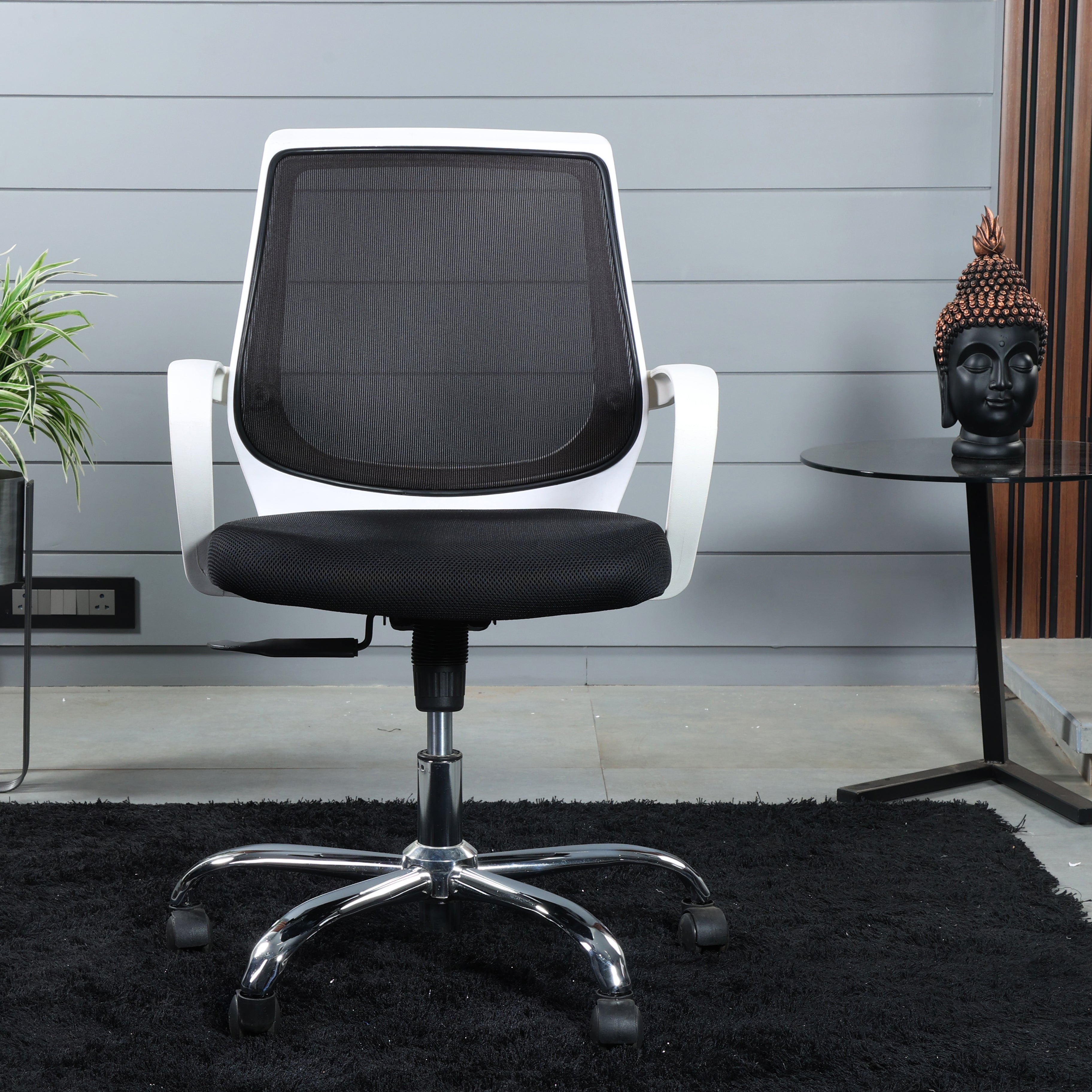 Oliver Mid Back Ergonomic Office Chair with Adjustable Seat Height- White