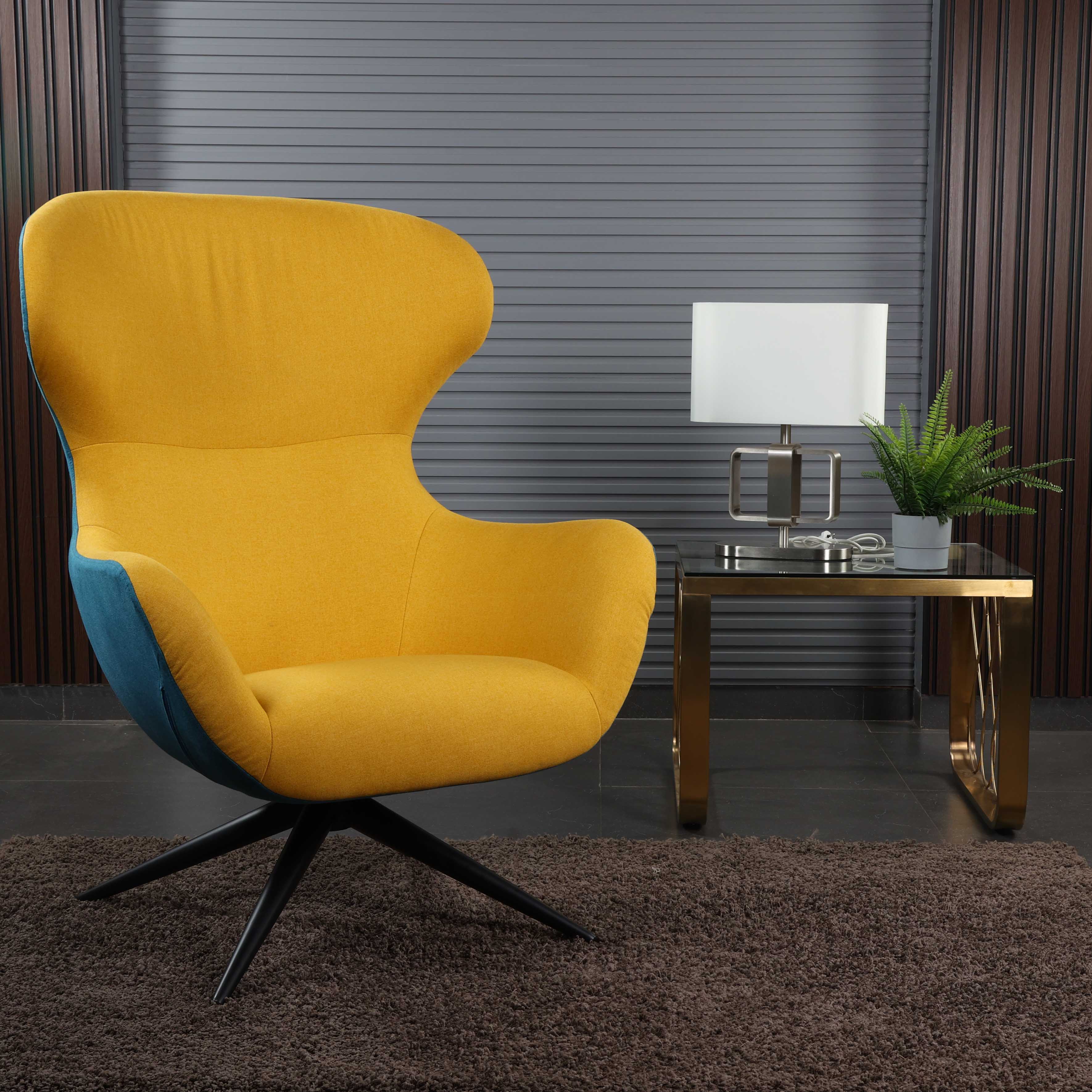 Akari Sofa Recliner Armrest Lounge Chair for Living Room/ Bedroom - Blue + Yellow urbancart
