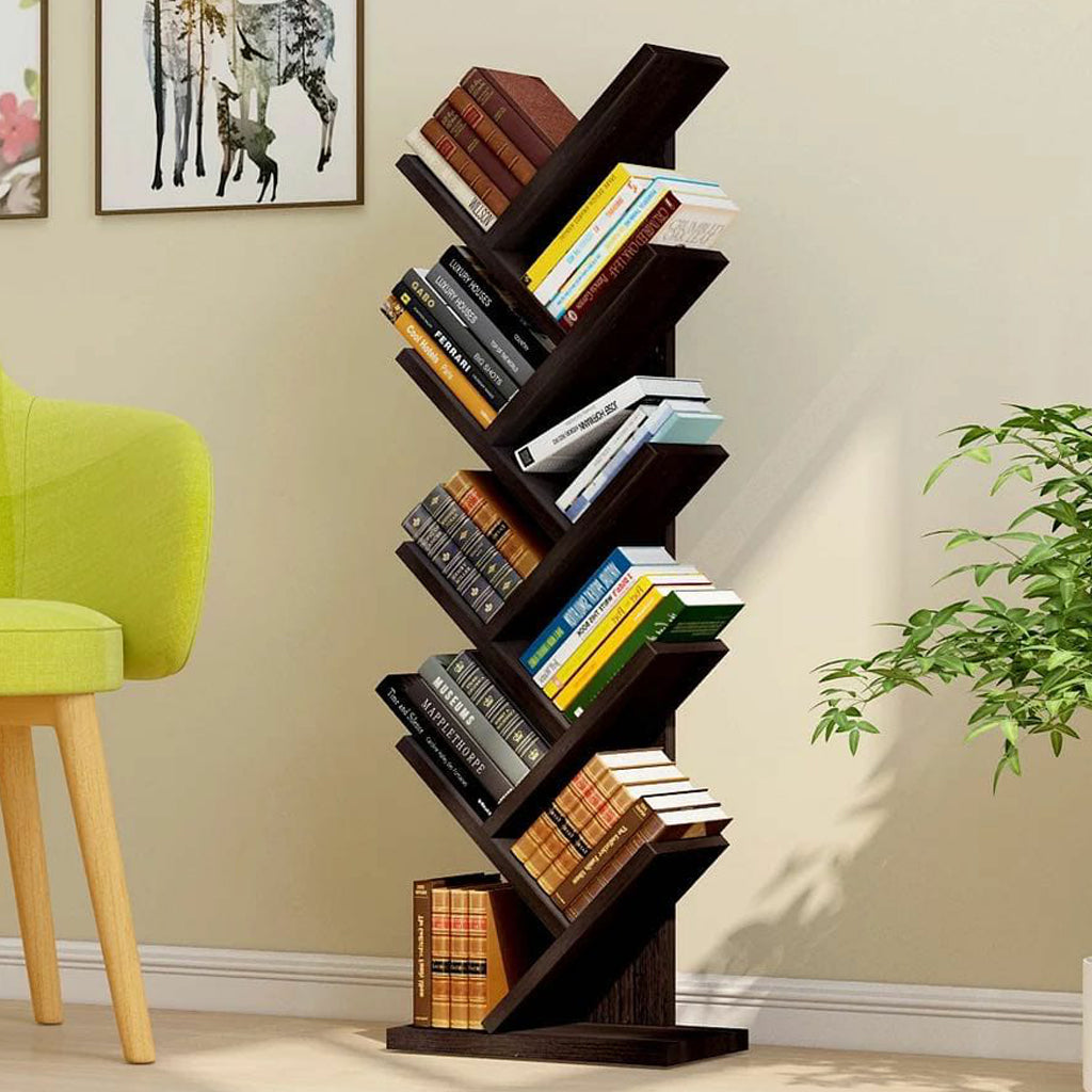 9 Tier Tree Bookshelf / Rack Organizer - Black CABINET + BOOKSHELF urbancart.in