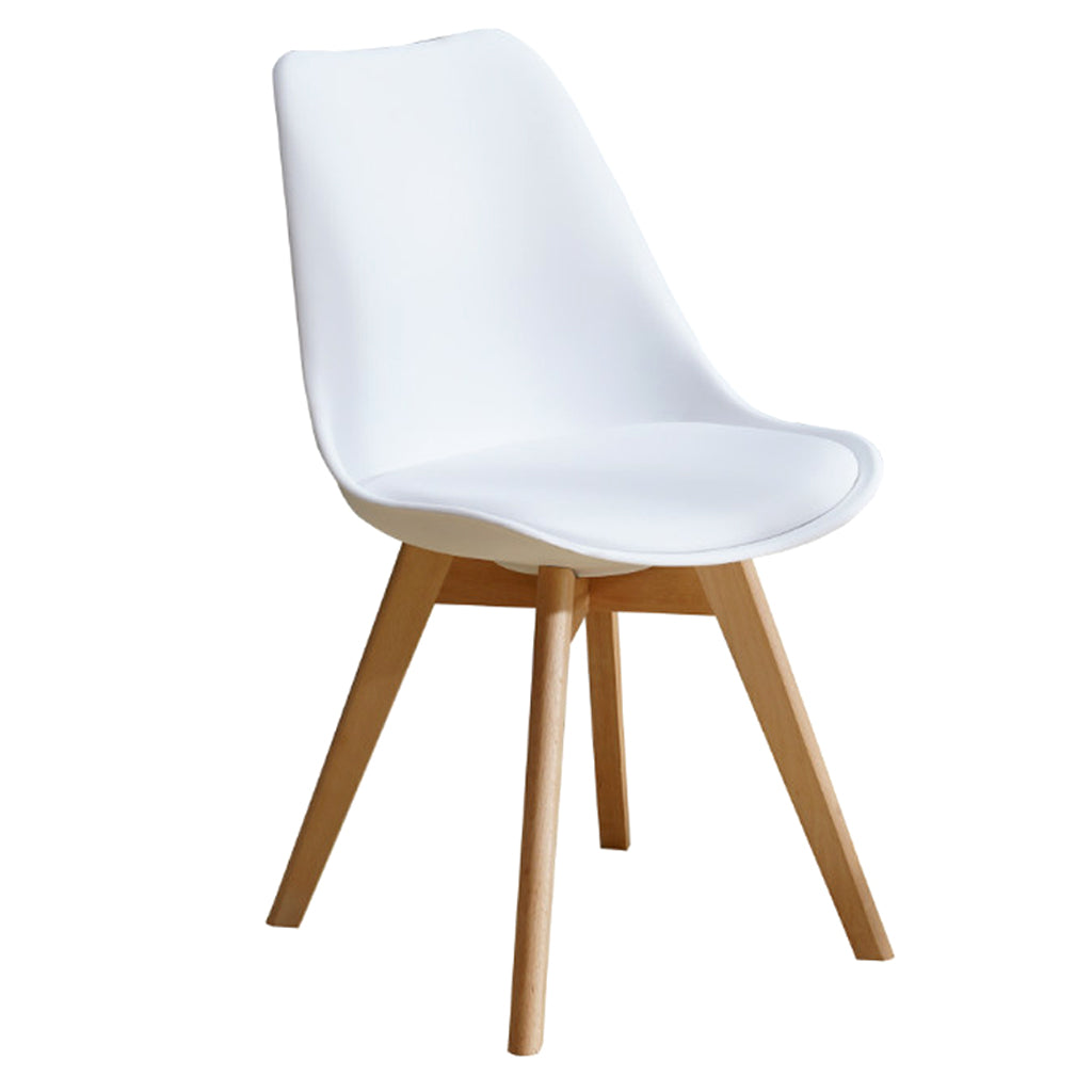 Classic Dining Chair With Cushioned Seat -White Chair urbancart.in