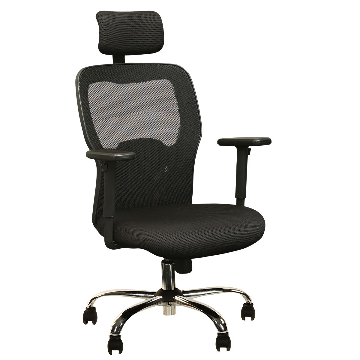 David High Back Work Station Office Chair with Chrome Base -Black