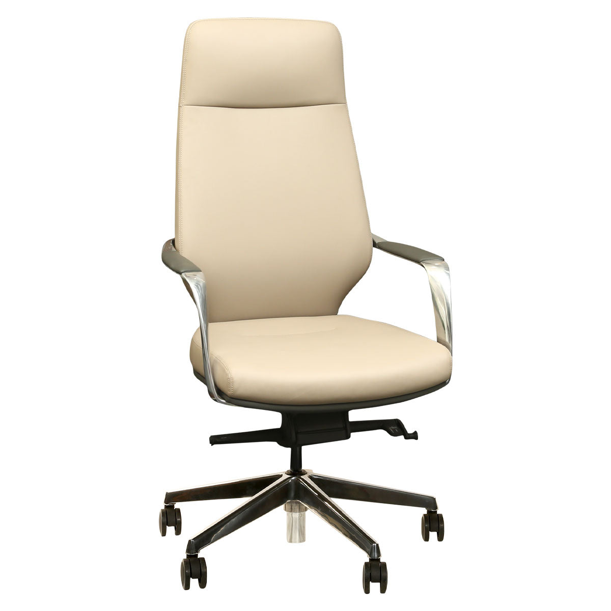 Julian High-Back Executive Office Chair with Aluminium Base - Grey