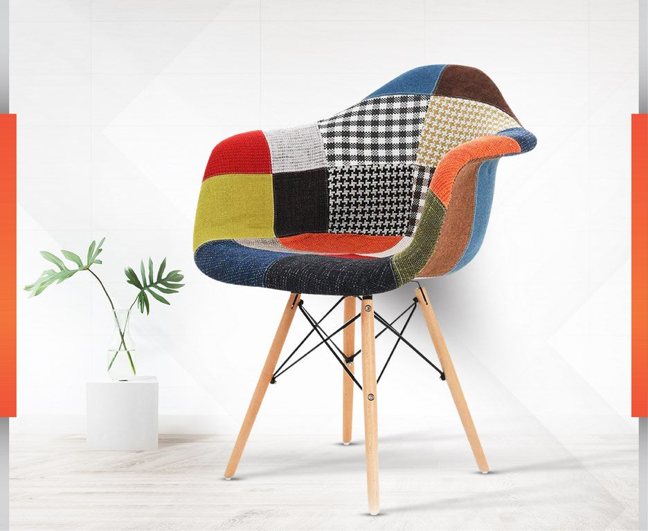 Armrest Patchwork Lounge Chair Multicolor freeshipping