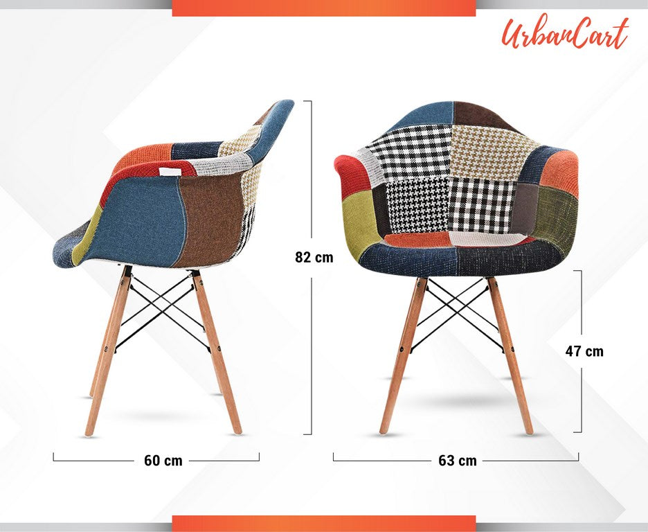 Armrest Patchwork Lounge Chair - Multicolor Chair urbancart.in