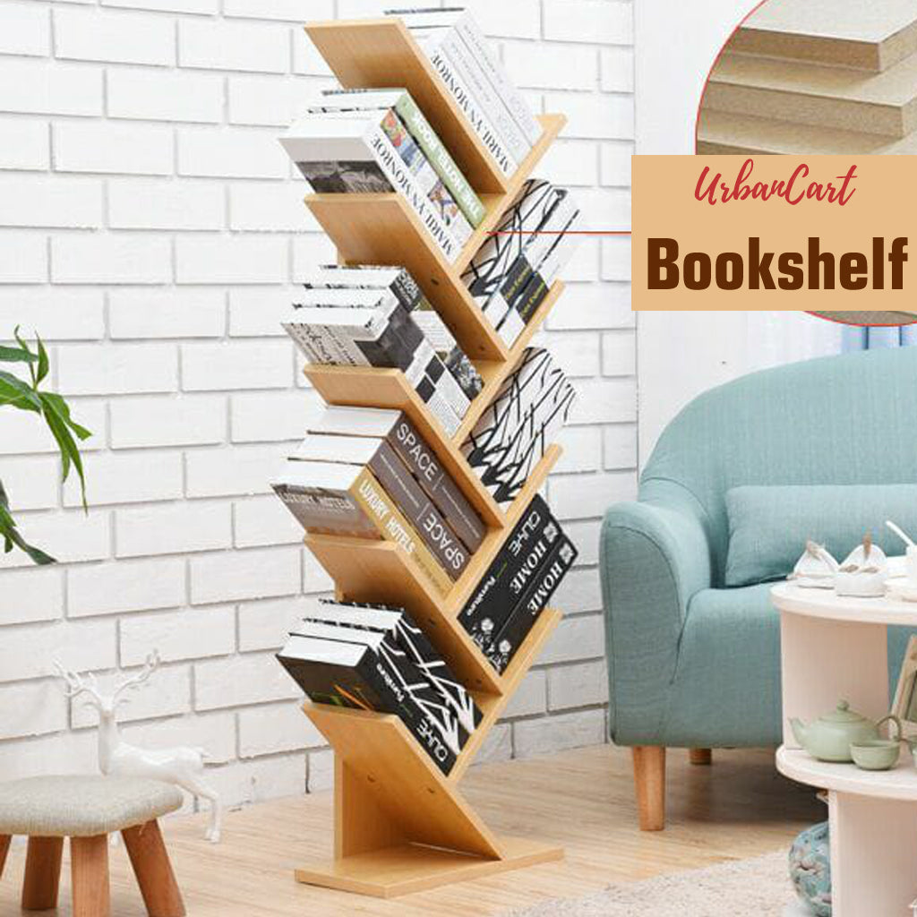 9 Tier Tree Bookshelf / Rack Organizer - Brown CABINET + BOOKSHELF urbancart.in