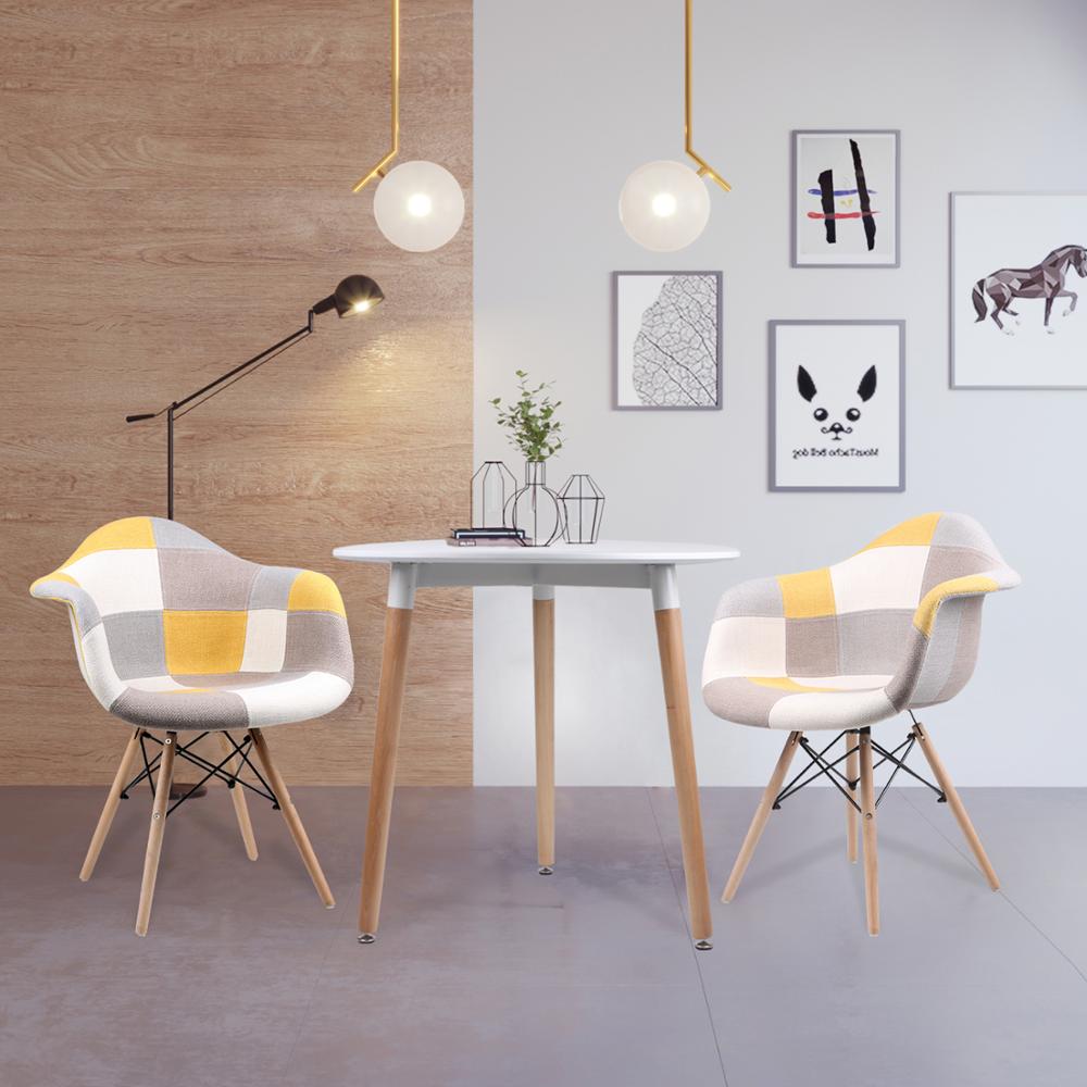 Armrest Patchwork Lounge Chair - Yellow Chair urbancart.in