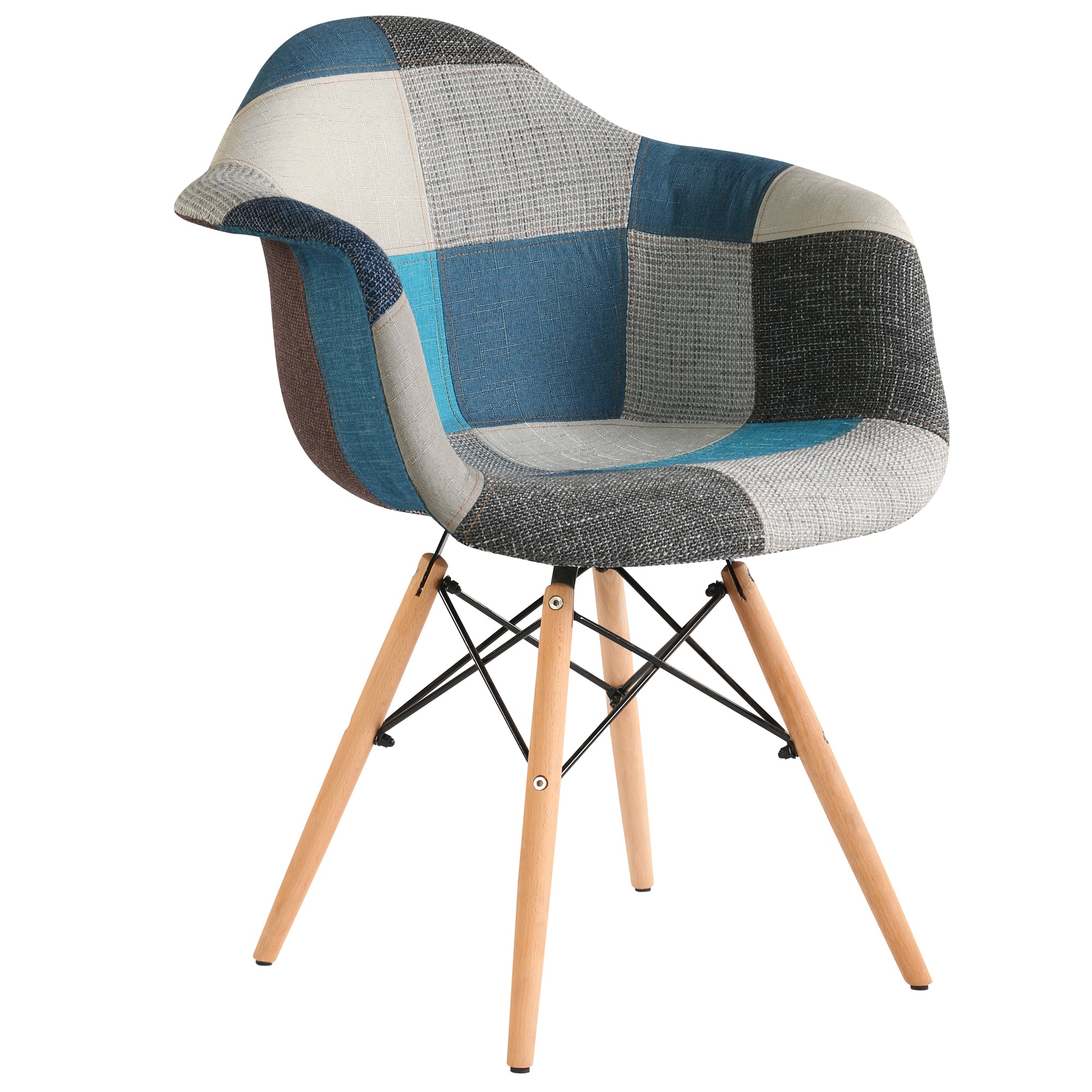 Armrest Patchwork Lounge Chair - Blue Chair urbancart.in