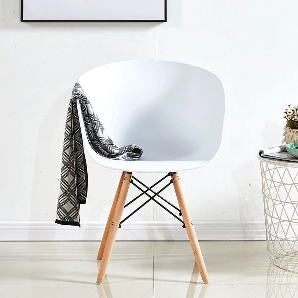 Modern Curved Back Café Chair - White Chair urbancart.in