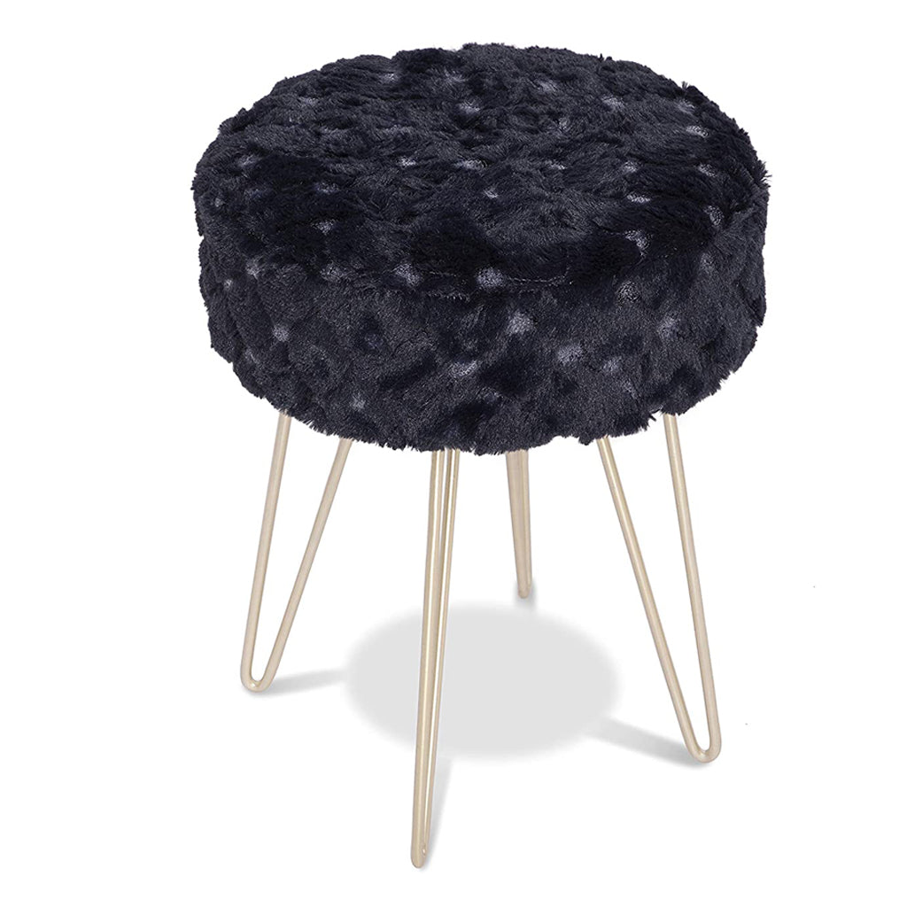Soft Upholstered Ottoman -Black STOOL + POUFFE urbancart.in