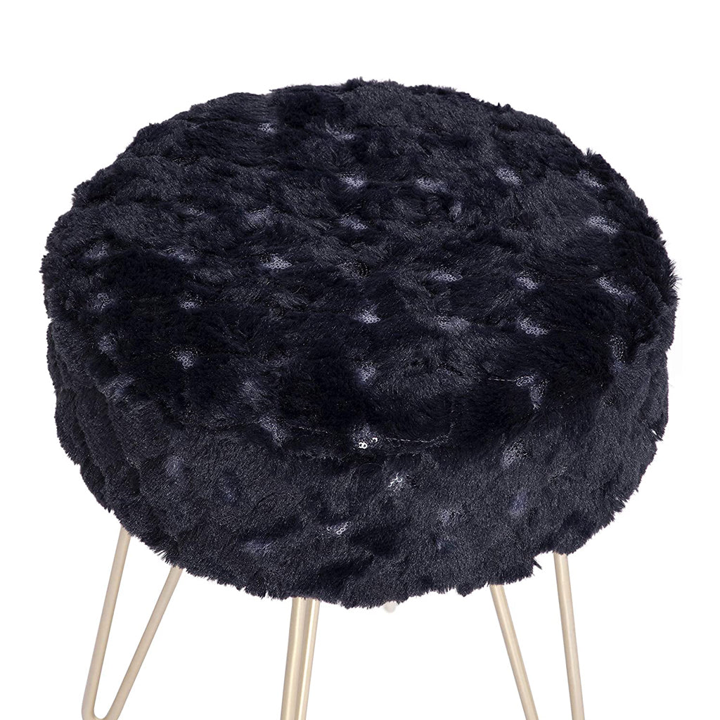 Soft Upholstered Ottoman -Black STOOL + POUFFE urbancart.in