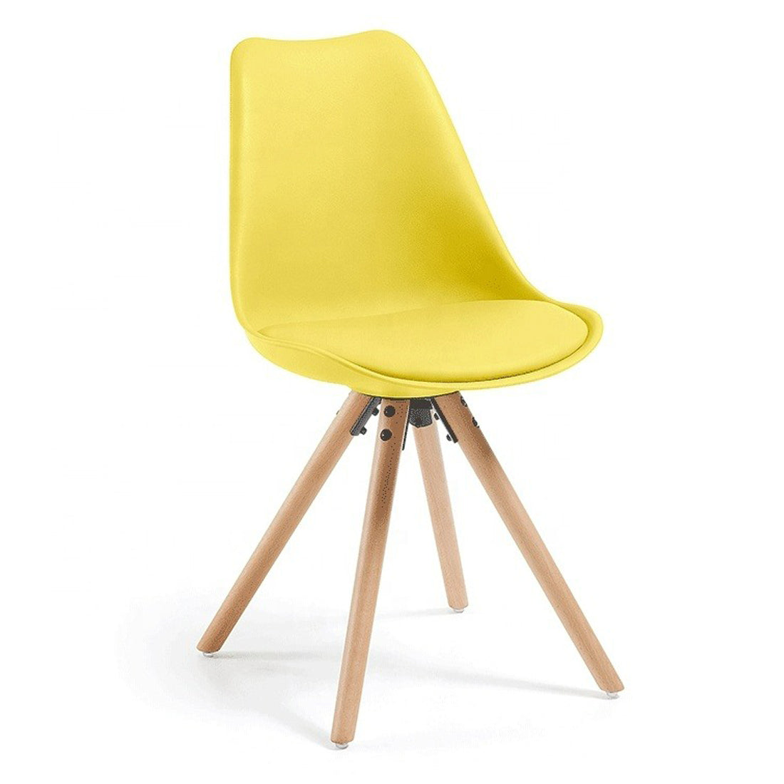 Classic Dining Chair With Cushioned Seat - Yellow Chair urbancart.in