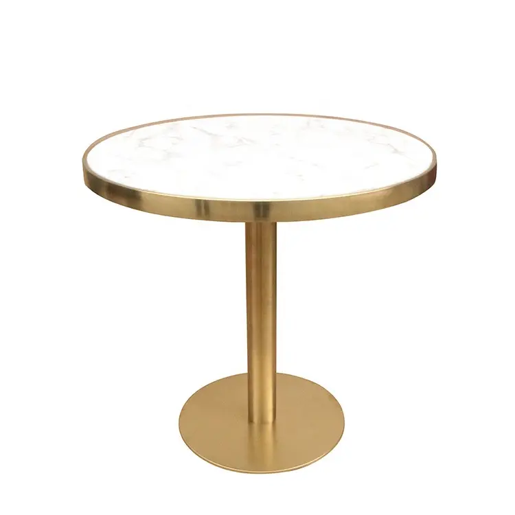 CASTLE || Premium Side Table || SS Side Table with Marble Top || Side Table for Living Room, Sofa Side Table or Bed Side Stand (White And Golden)