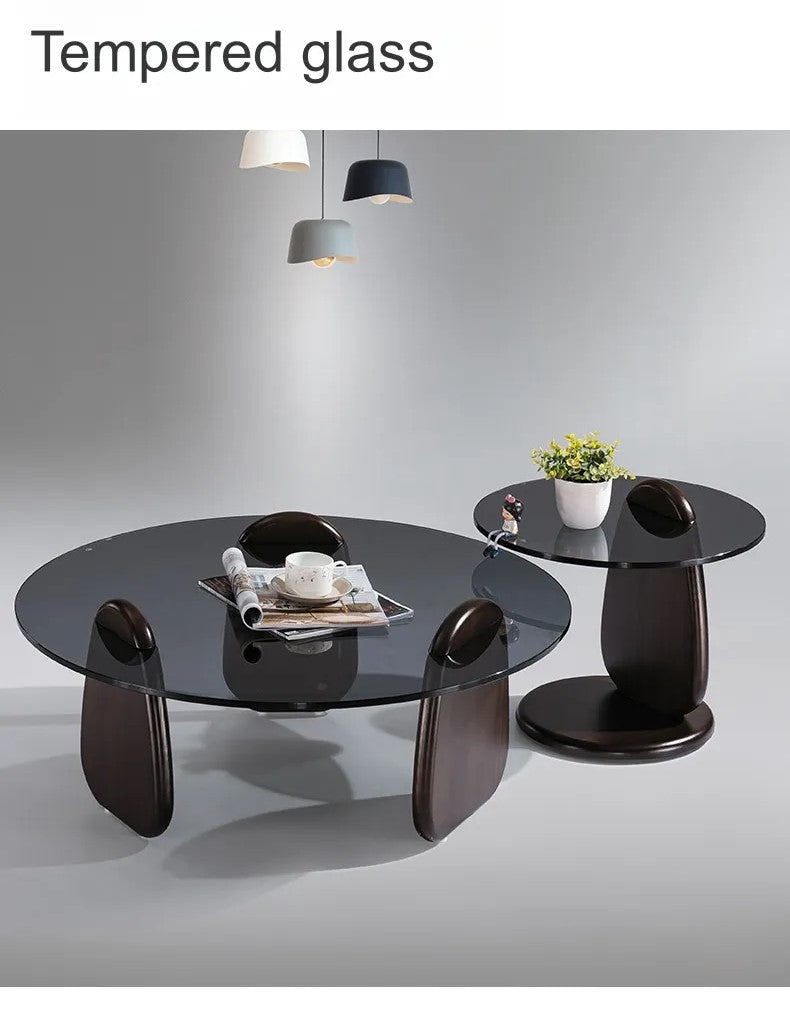 DANKOV Black Coffee Table | Centre Table for Living Room | Centre Table with Glass top |