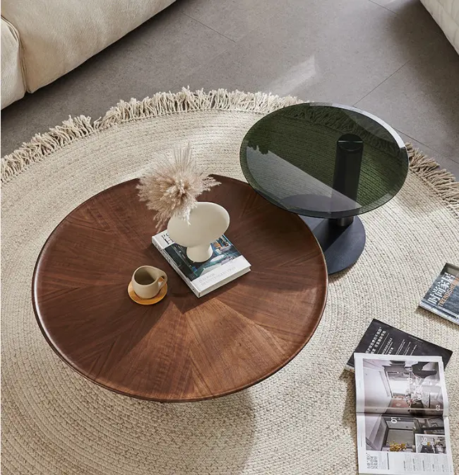 HEROICA Coffee Table with Wooden Top – Stylish, Modern Design for Living Room Glamour and Elegance (Brown)