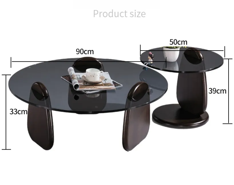 DANKOV Black Coffee Table | Centre Table for Living Room | Centre Table with Glass top |