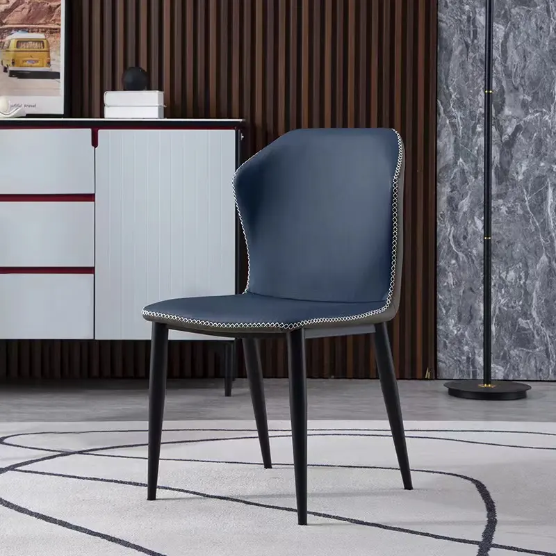 MAYA Dining Chair | Accent Chair for Living Room Bedroom Restuarant | Pu Leather Seat with Metal Legs