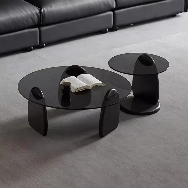 DANKOV Black Coffee Table | Centre Table for Living Room | Centre Table with Glass top |