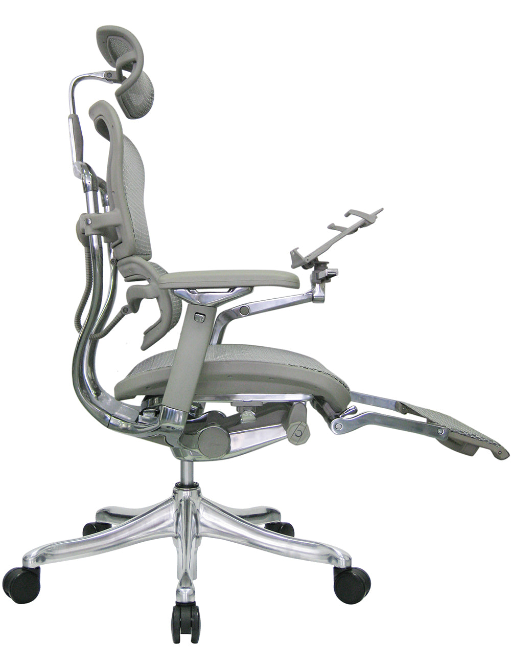 Vincent Pro High Back 5D Workstation Swivel Chair with Mesh Seat And Aluminum Base - Grey
