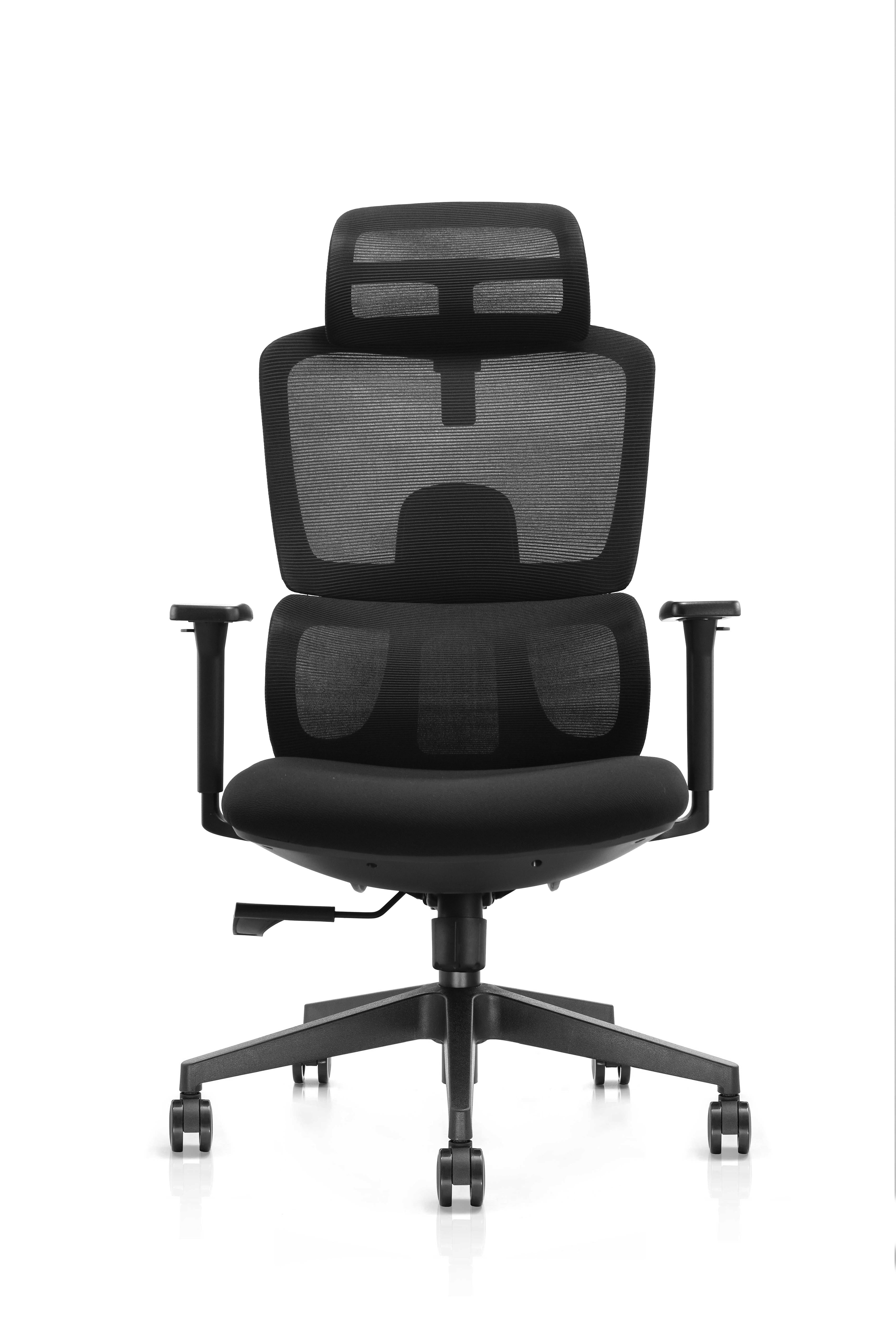 Xavier High Back Executive Cushion Office Chair With Aluminum Base And 3D Armrest- Black