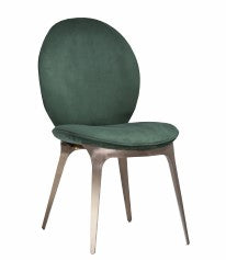 NIVA Dining Chair Pu Leather Seat with Metal Legs for Dressing, Lounge, Bedroom, Living Room (Green)