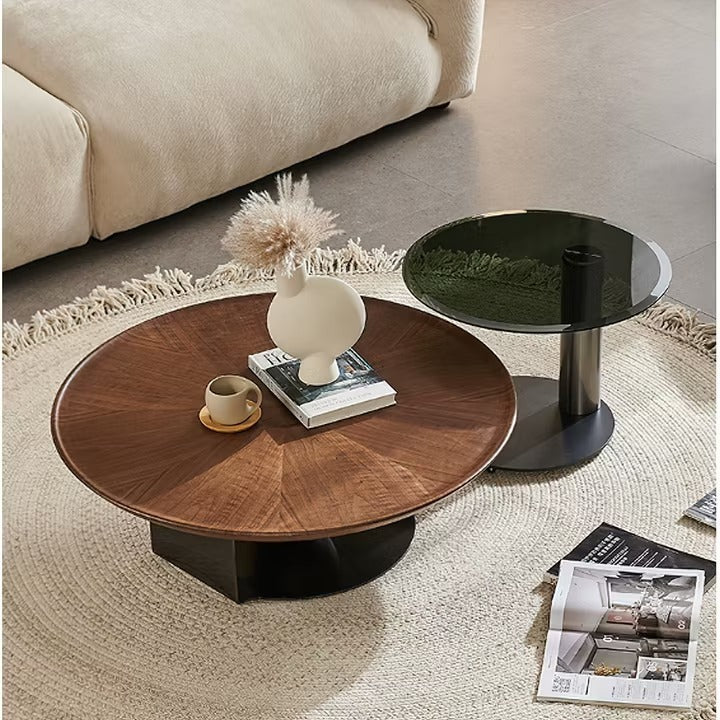 HEROICA Coffee Table with Wooden Top – Stylish, Modern Design for Living Room Glamour and Elegance (Brown)