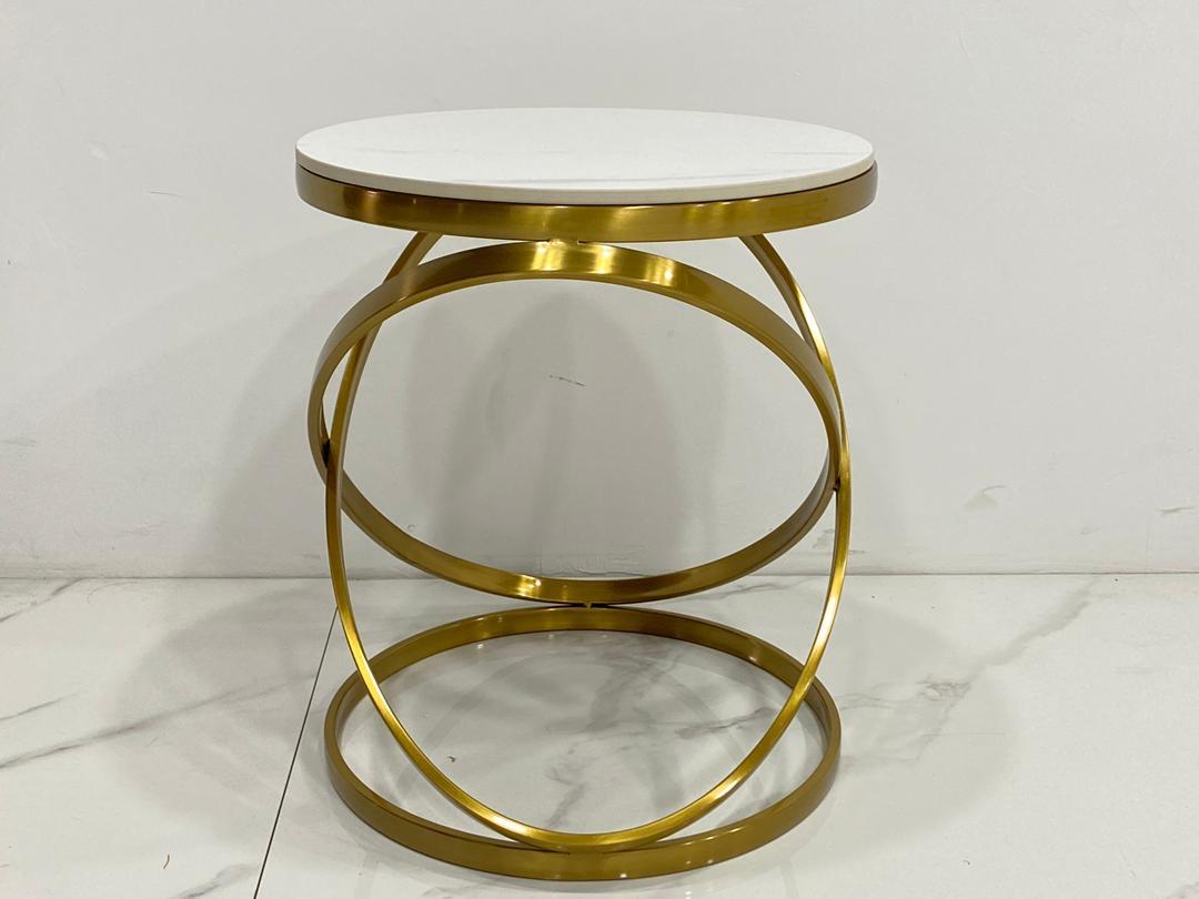 SOLITAIRE Table, SS Side Table, Round Sofa Table, Stable and Sturdy Construction, Easy Assembly