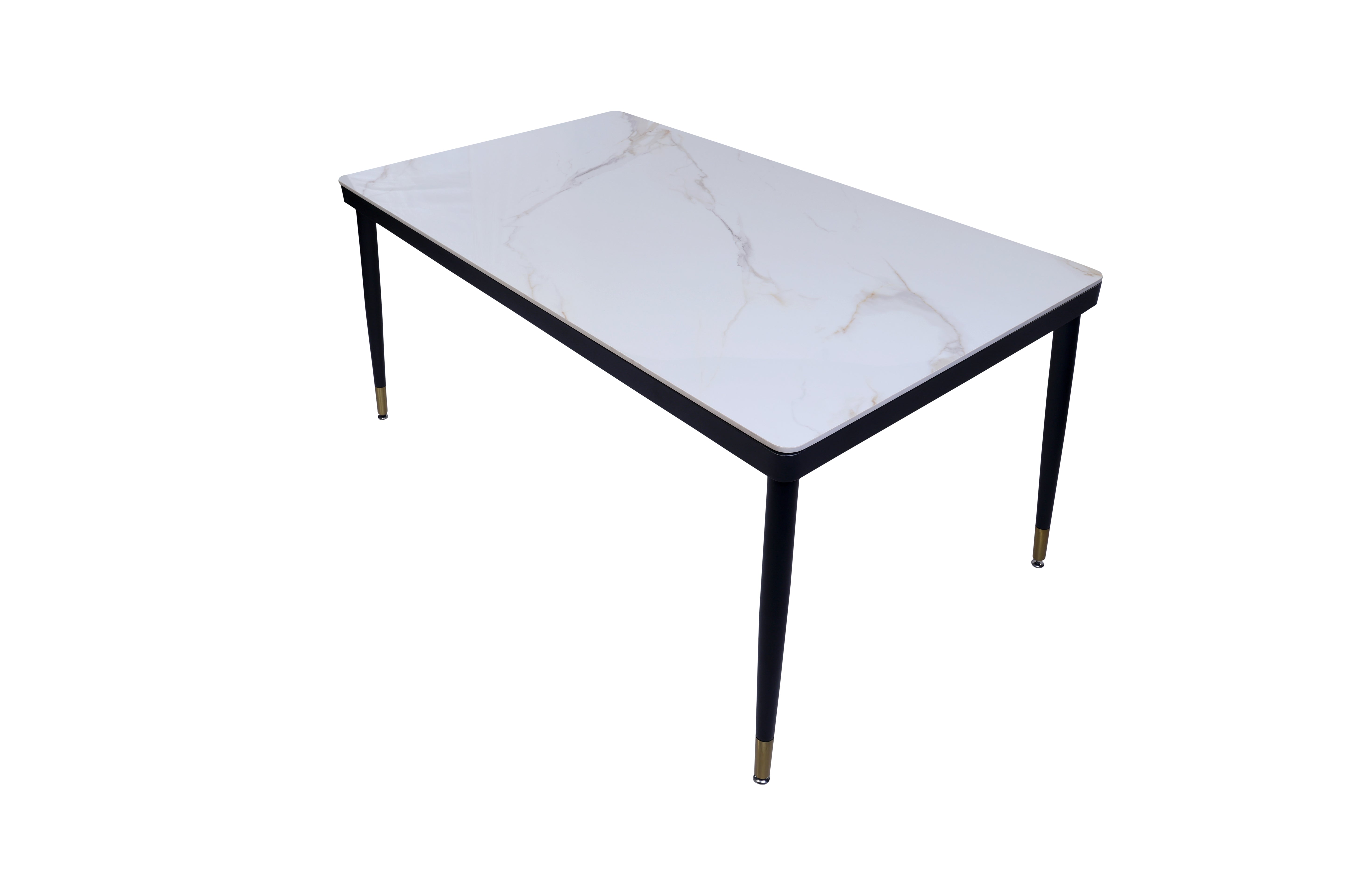 URBANCART Metal Base with Marble Top Six Seater Dining Table (Do-It-Yourself)
