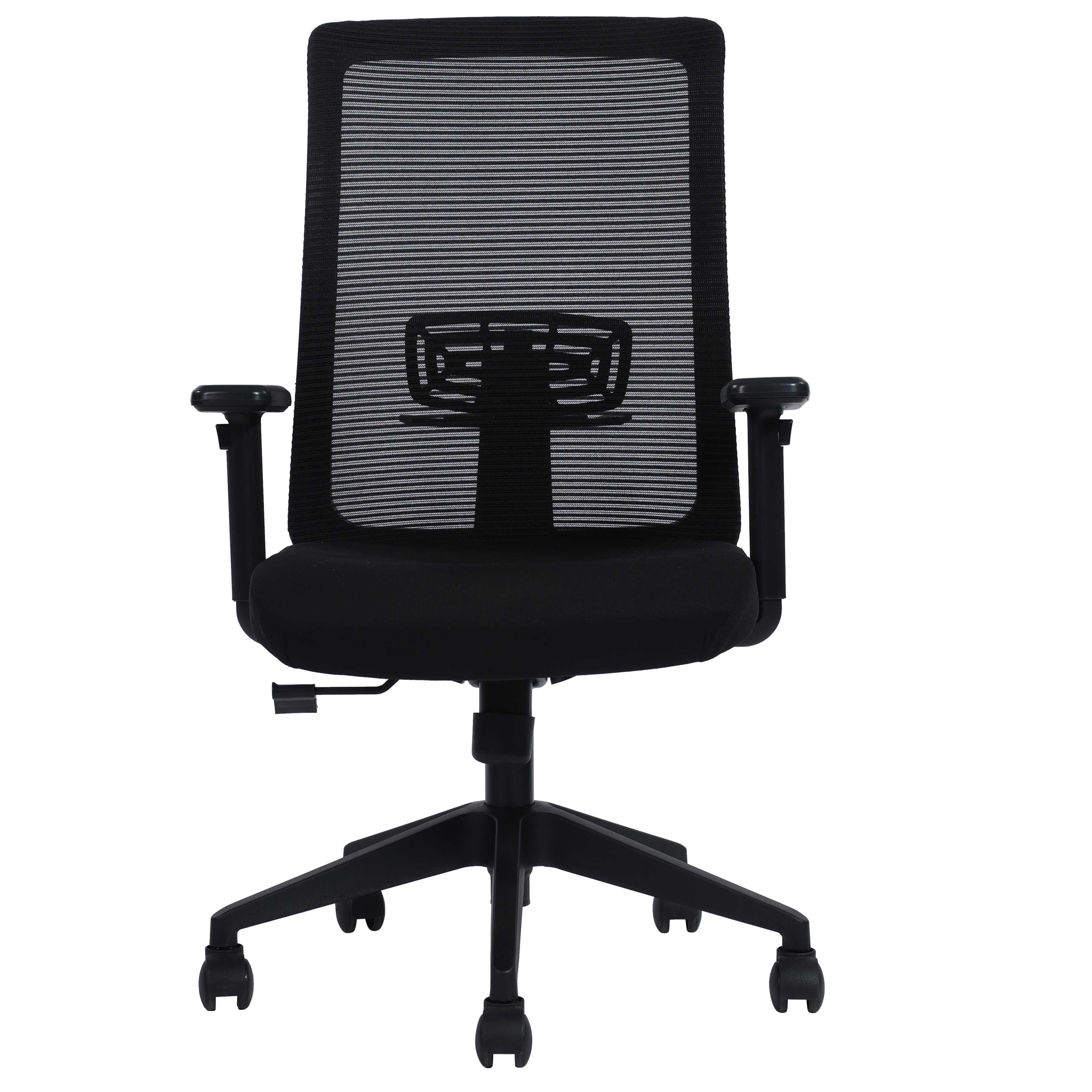 Jordan Mid Back Ergonomic Office Chair With Breathable Mesh  And Armrest- Black