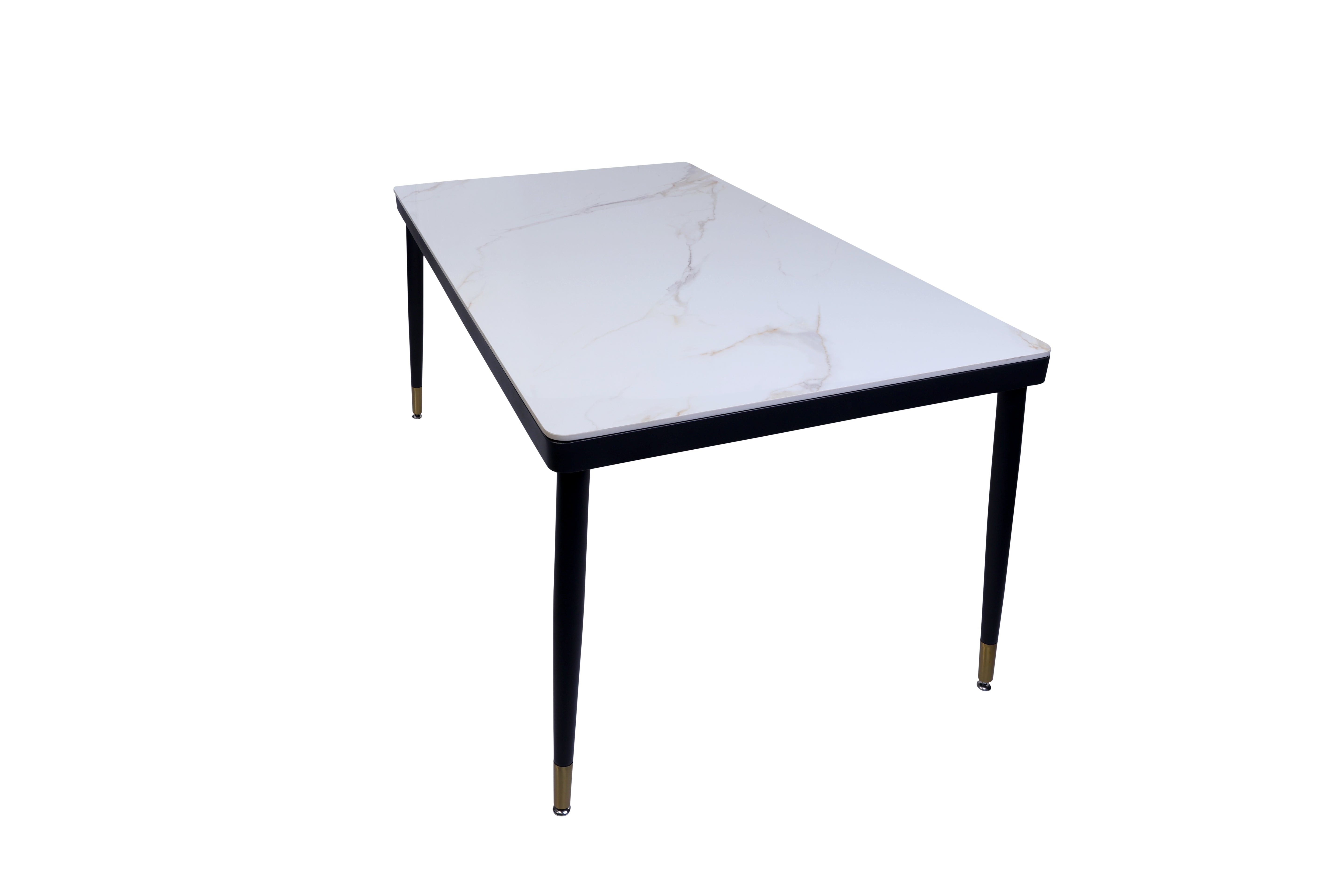 URBANCART Metal Base with Marble Top Six Seater Dining Table (Do-It-Yourself)