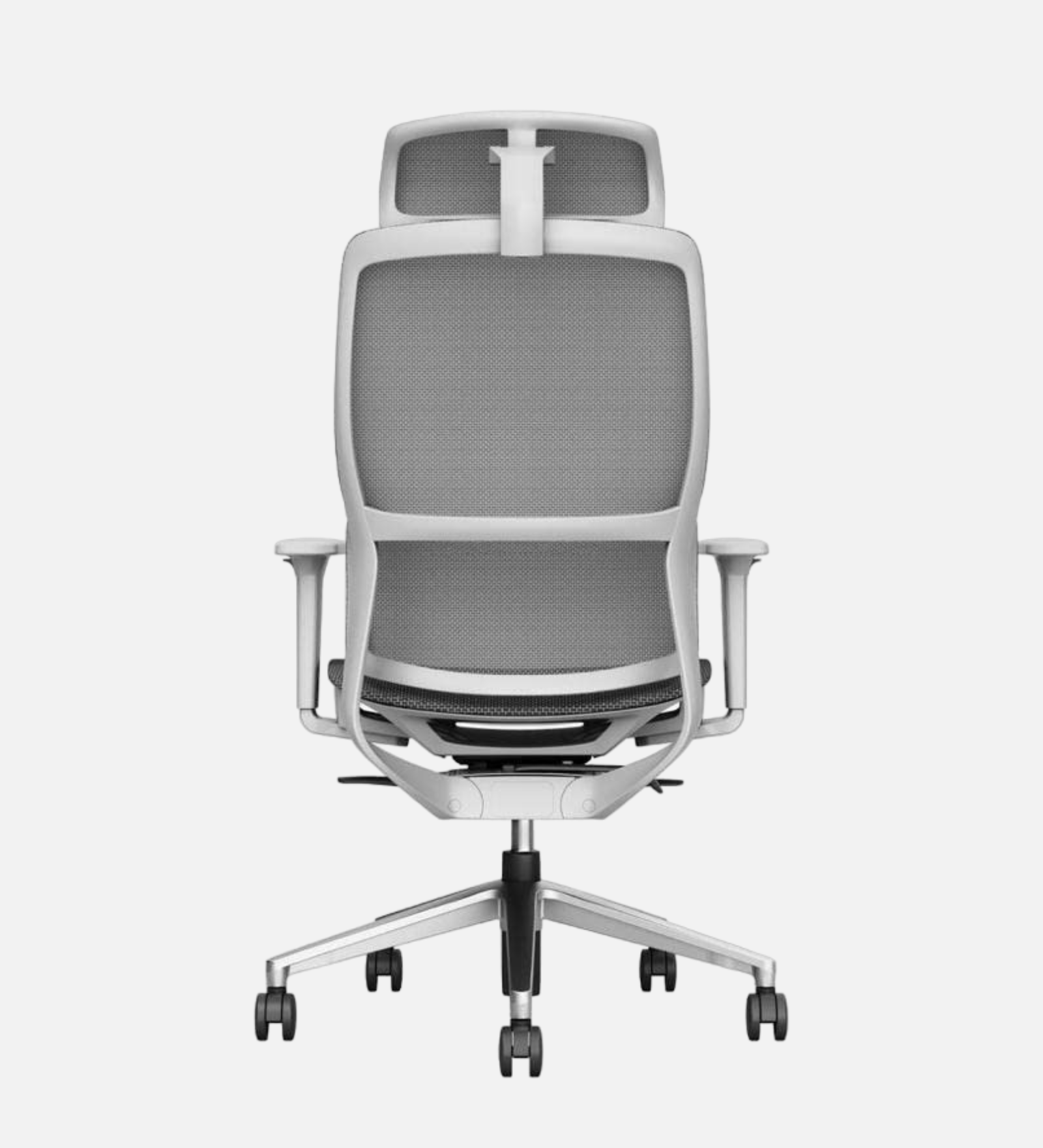 Wave 135° Tilt angle High Back Ergonomic Office Chair With Mesh Seat, 3D Armrest And Aluminum Base with Nylon Castors- Grey