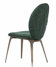 NIVA Dining Chair Pu Leather Seat with Metal Legs for Dressing, Lounge, Bedroom, Living Room (Green)