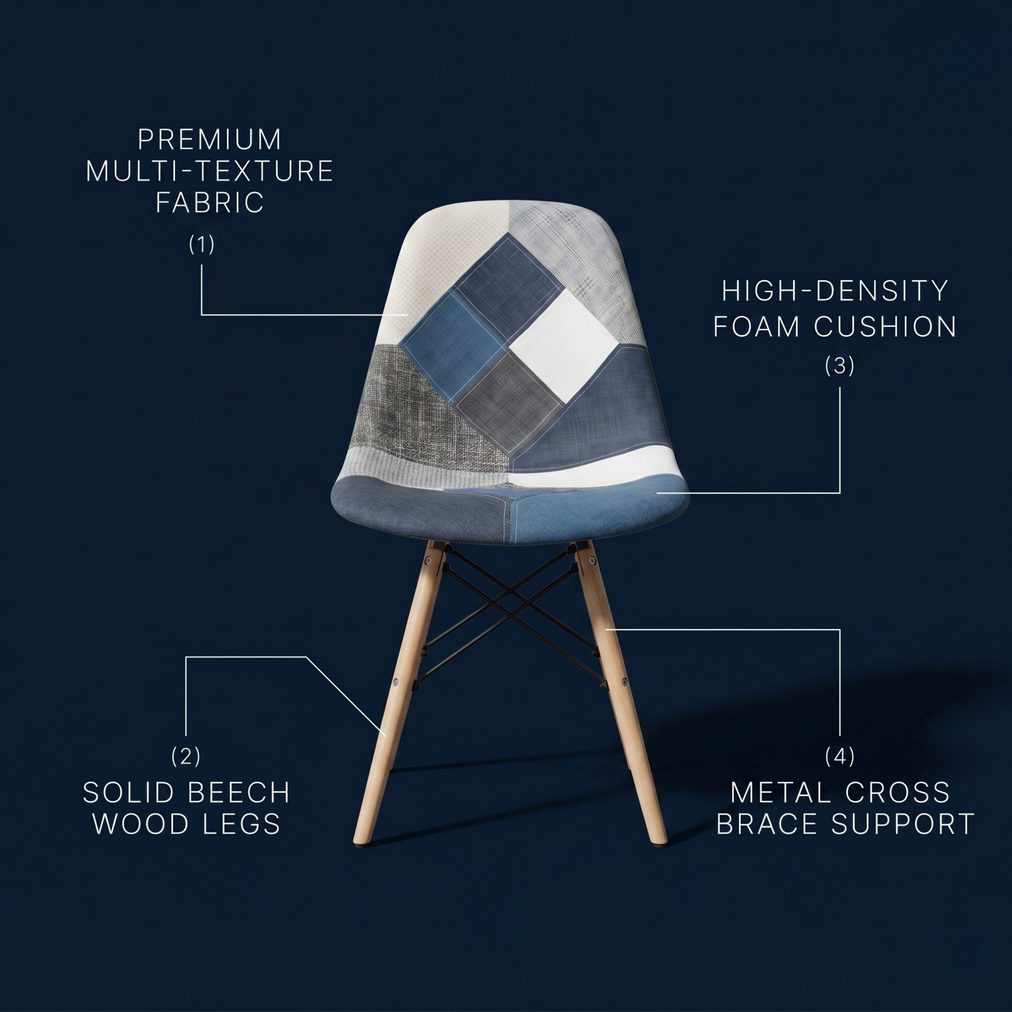 Eames Replica Patchwork Chair - Multicolor