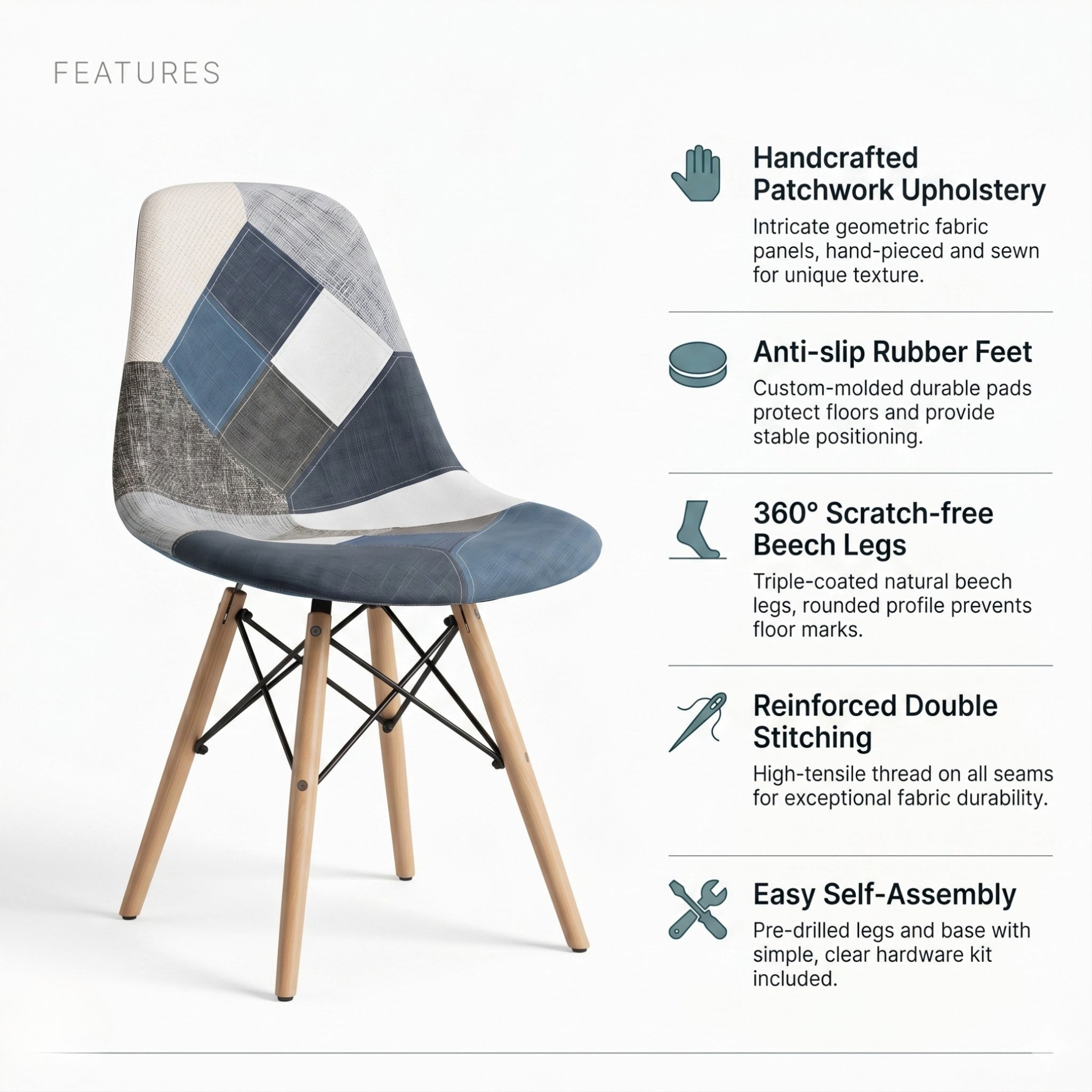 Eames Replica Patchwork Chair - Multicolor