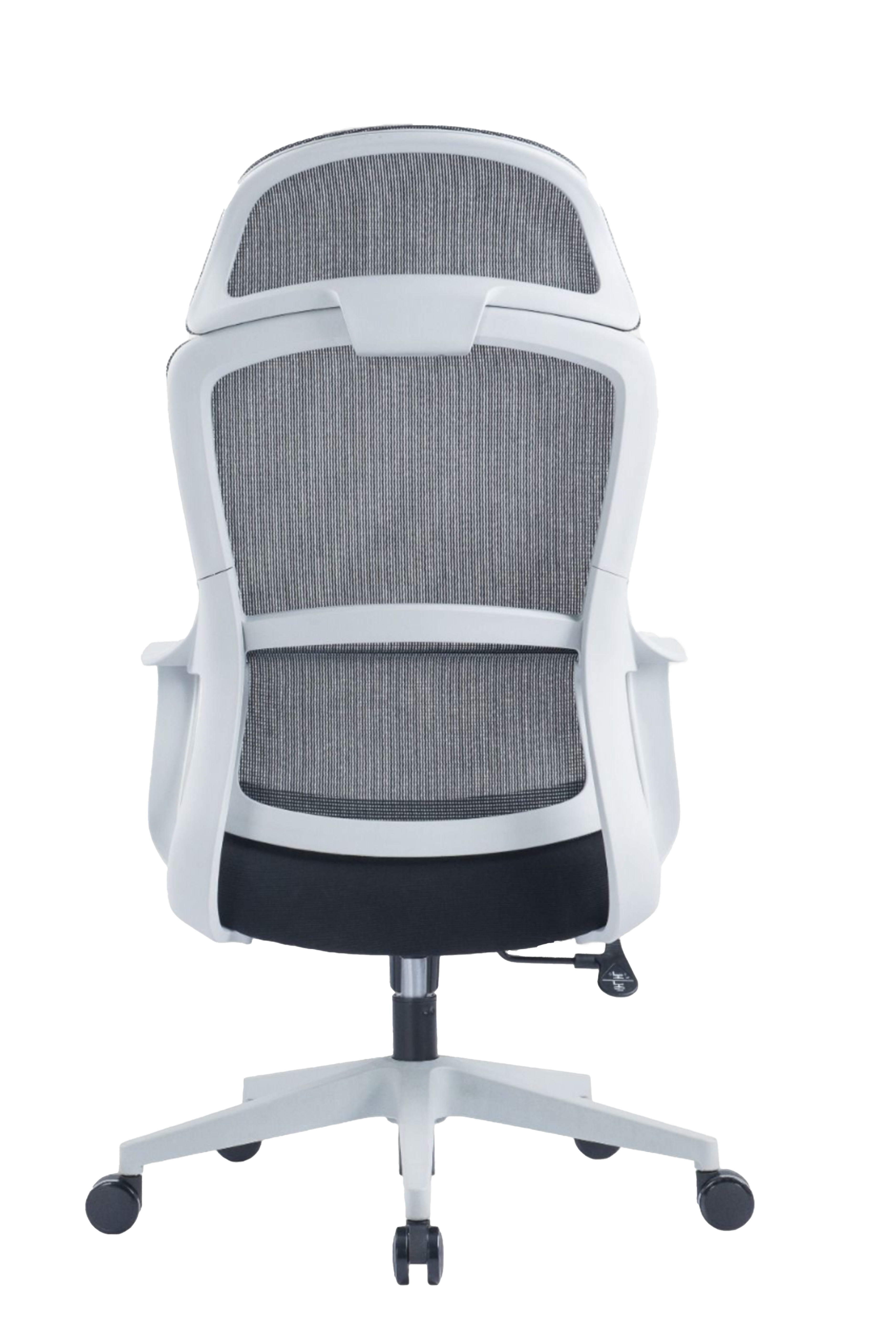 Leo High Back Ergonomic Office Chair With Cushion Seat And Nylon Base - Grey