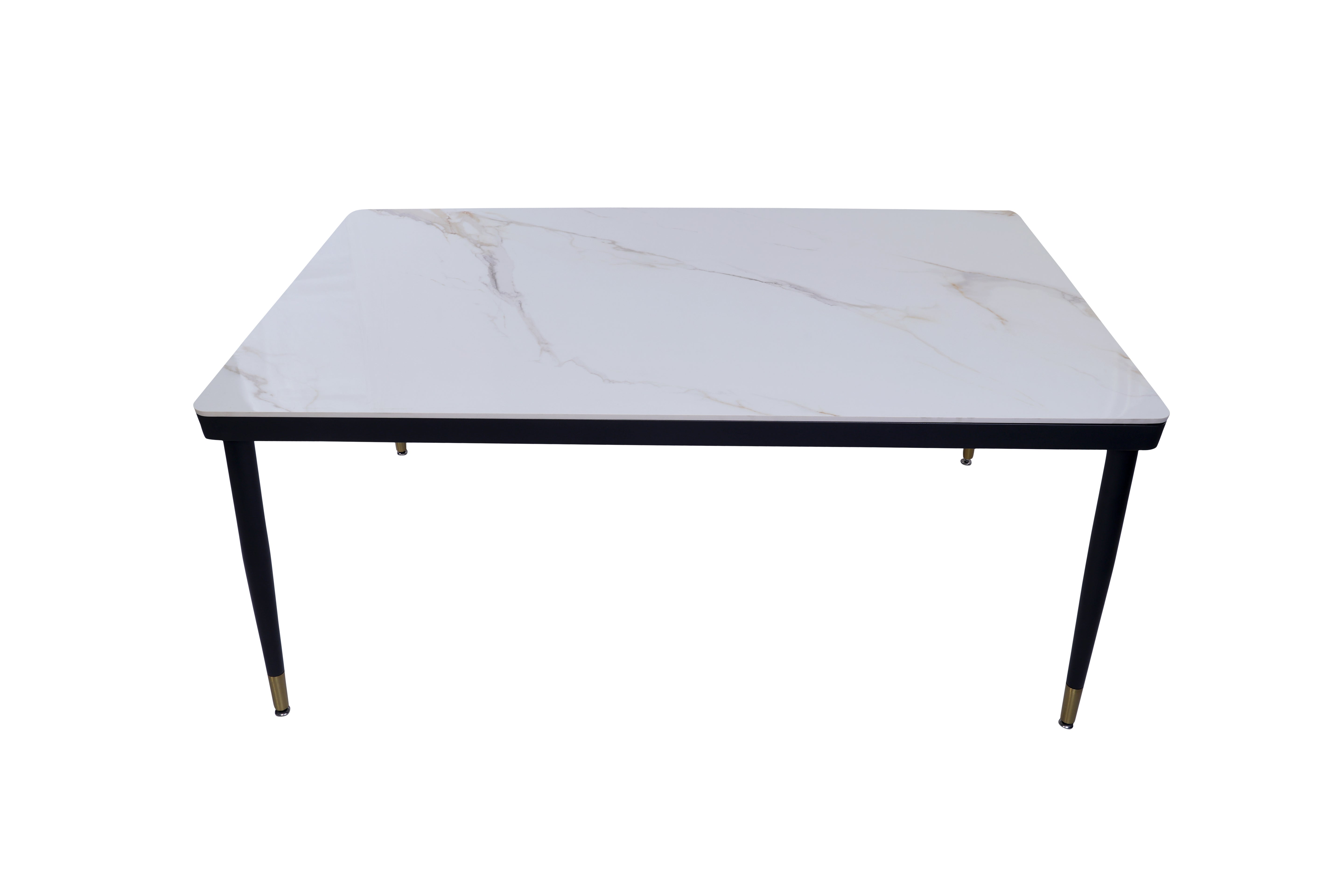 URBANCART Metal Base with Marble Top Six Seater Dining Table (Do-It-Yourself)