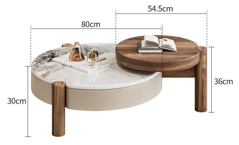 NICOBAR Round Center Coffee Table Wooden Teapoy Tea Cocktail Tables Furniture for Home Office Living Room Bedroom Hall.