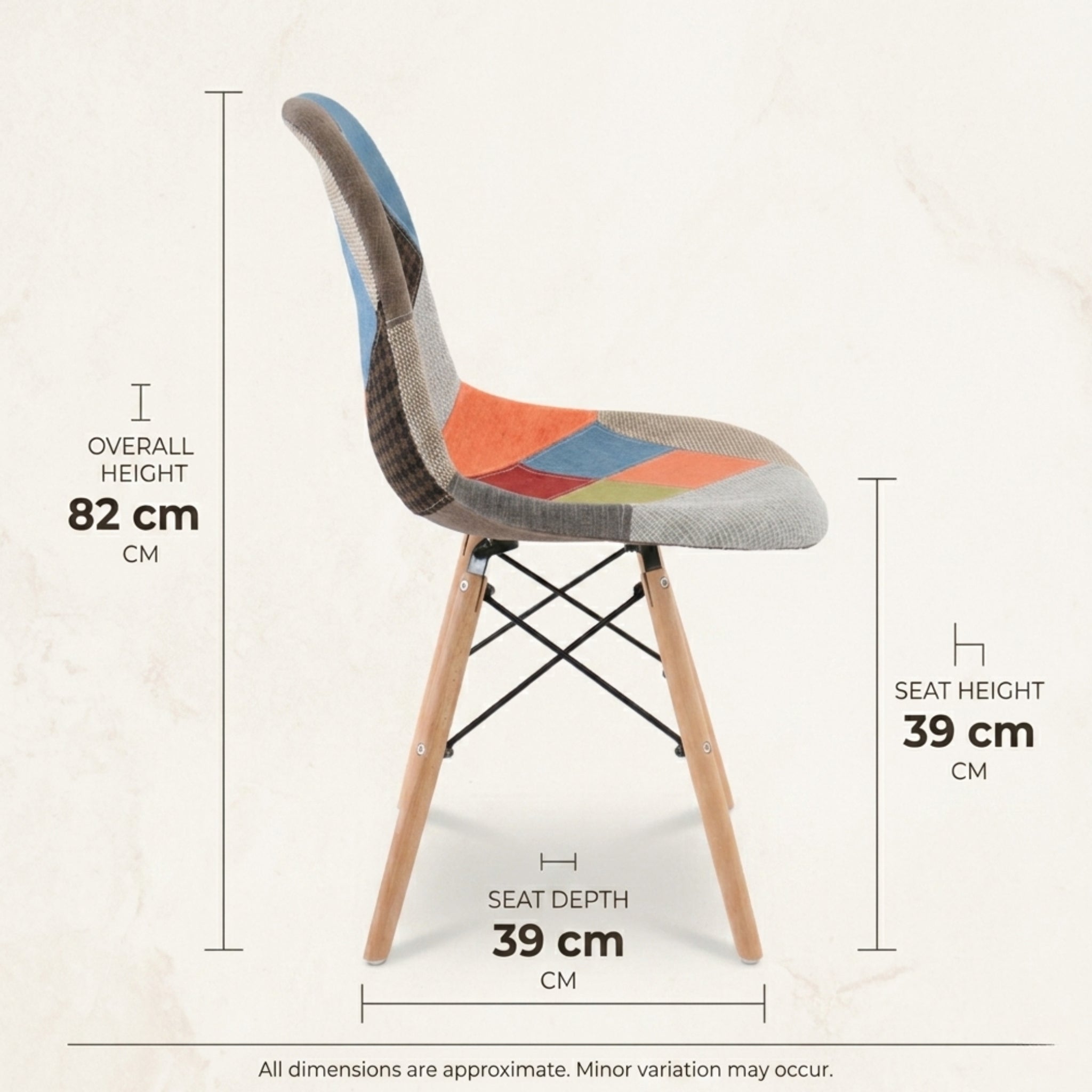Eames Replica Patchwork Chair - Multicolor