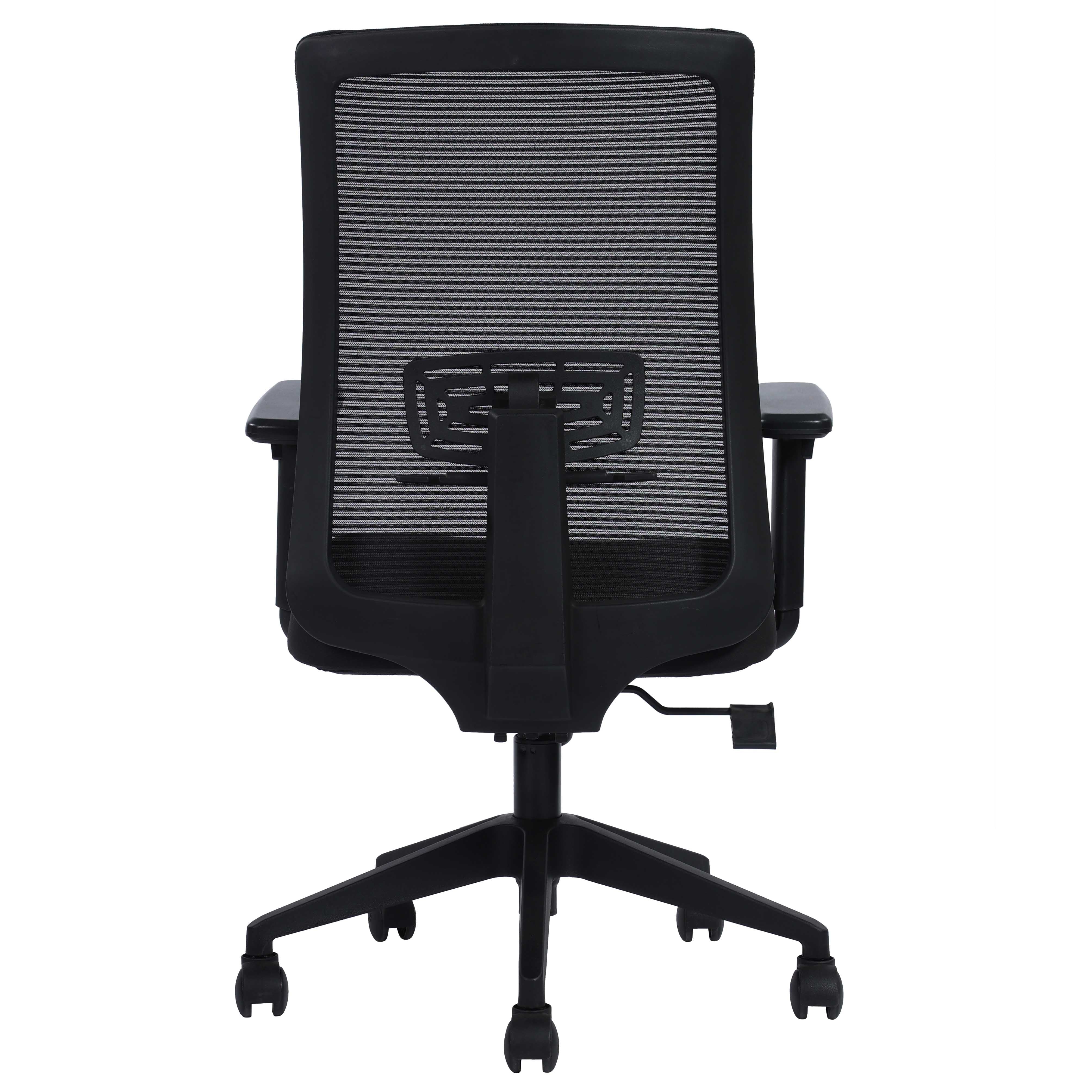 Jordan Mid Back Ergonomic Office Chair With Breathable Mesh  And Armrest- Black